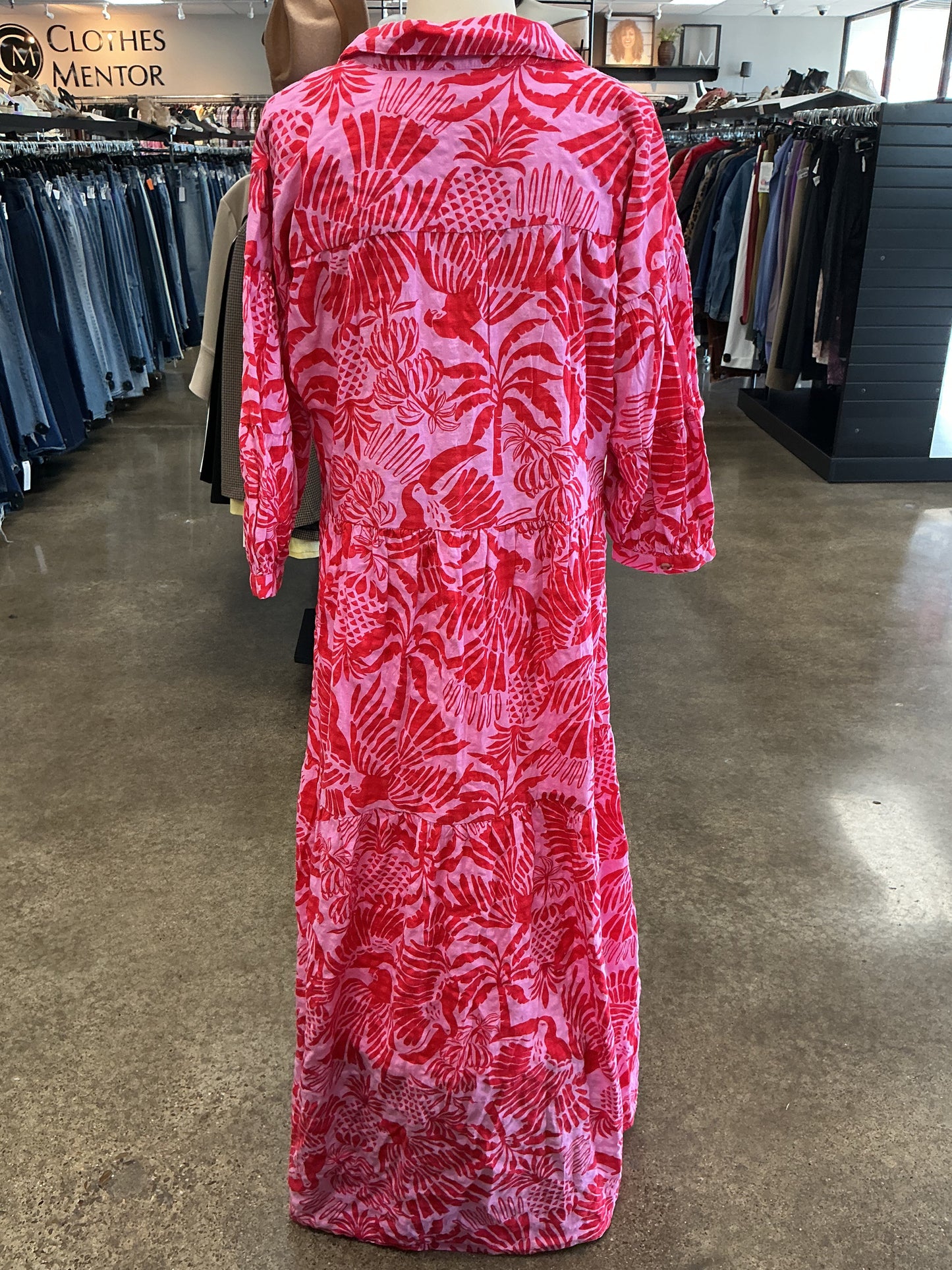 Dress Casual Maxi By Anthropologie In Pink & Red, Size:S