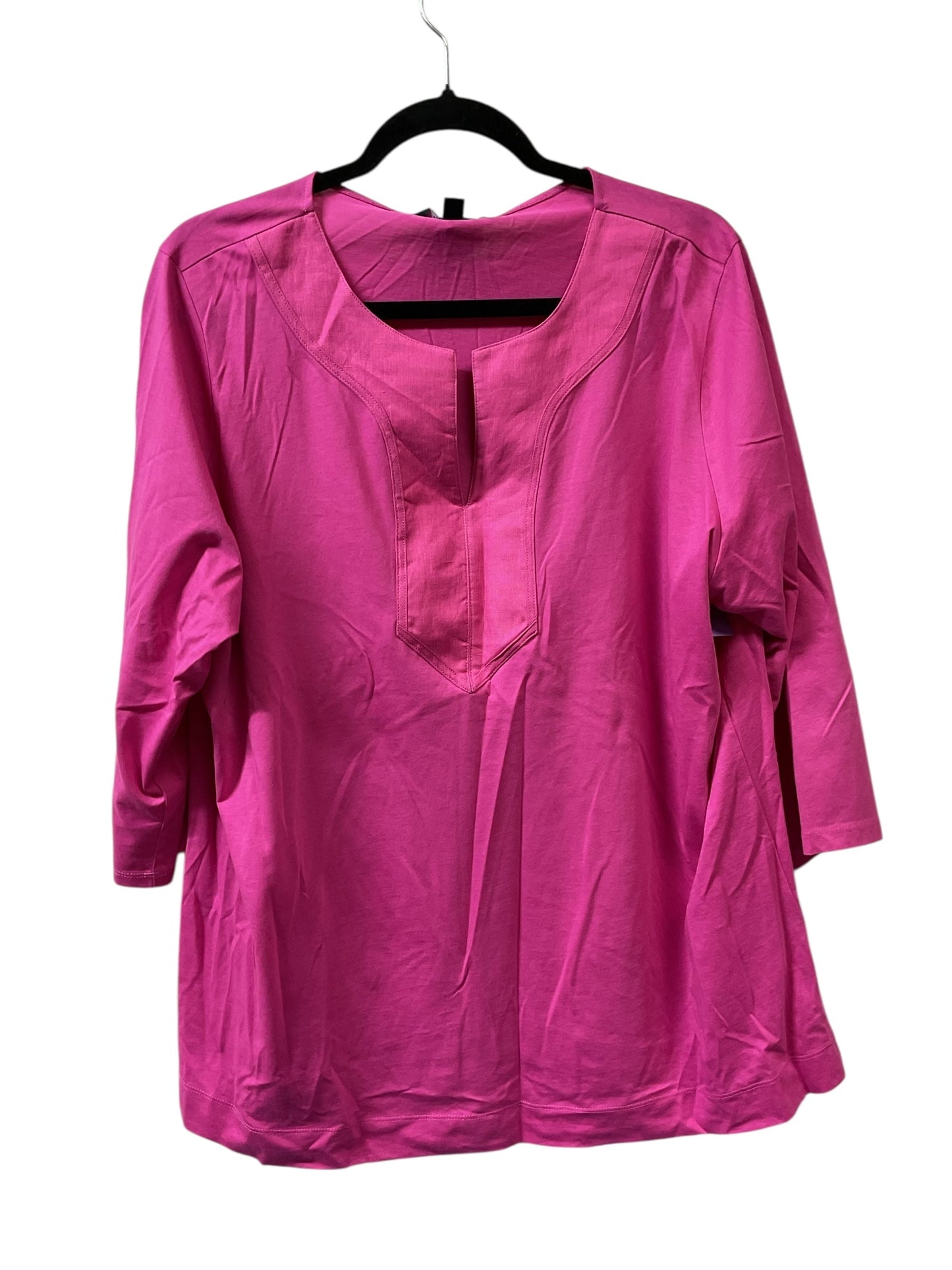 Top 3/4 Sleeve By Lauren By Ralph Lauren In Pink, Size:2X