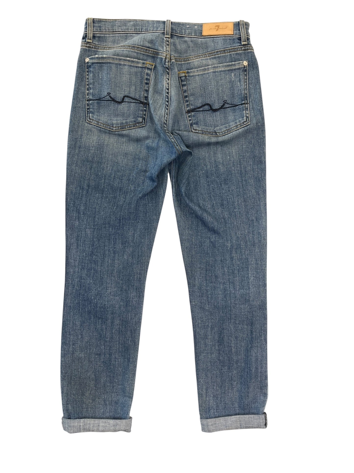 Jeans Straight By 7 For All Mankind In Blue Denim, Size:2