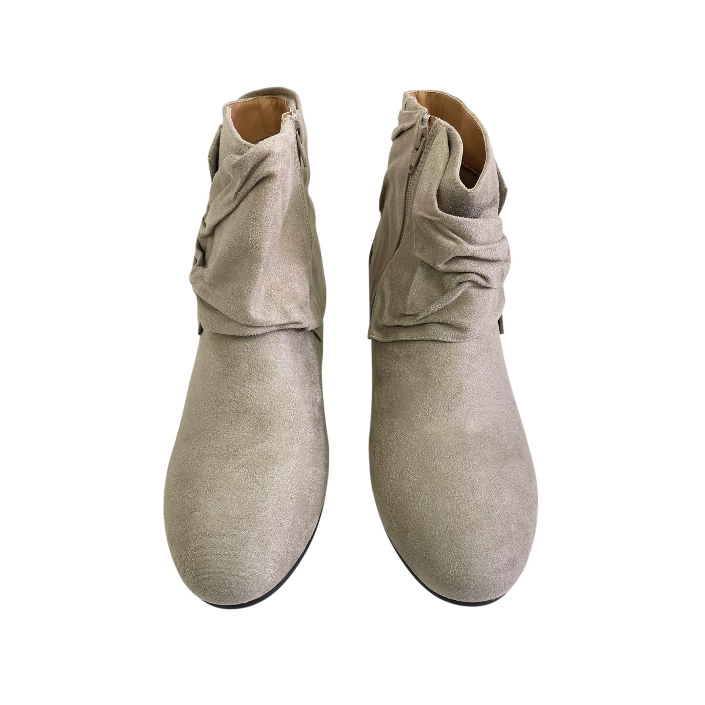 Boots Ankle Flats By Comfortview In Taupe, Size:12
