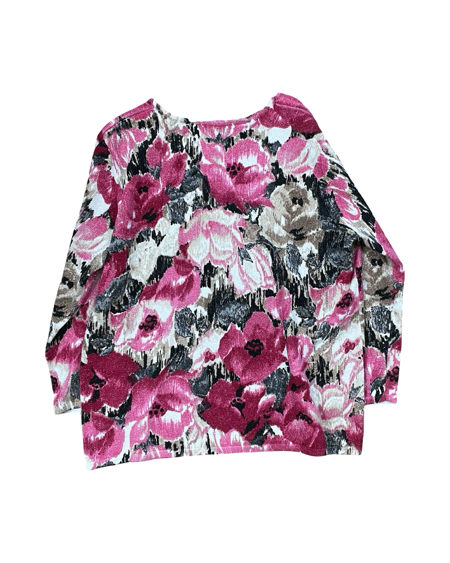Top 3/4 Sleeve By Alfred Dunner In Cream & Pink, Size:M