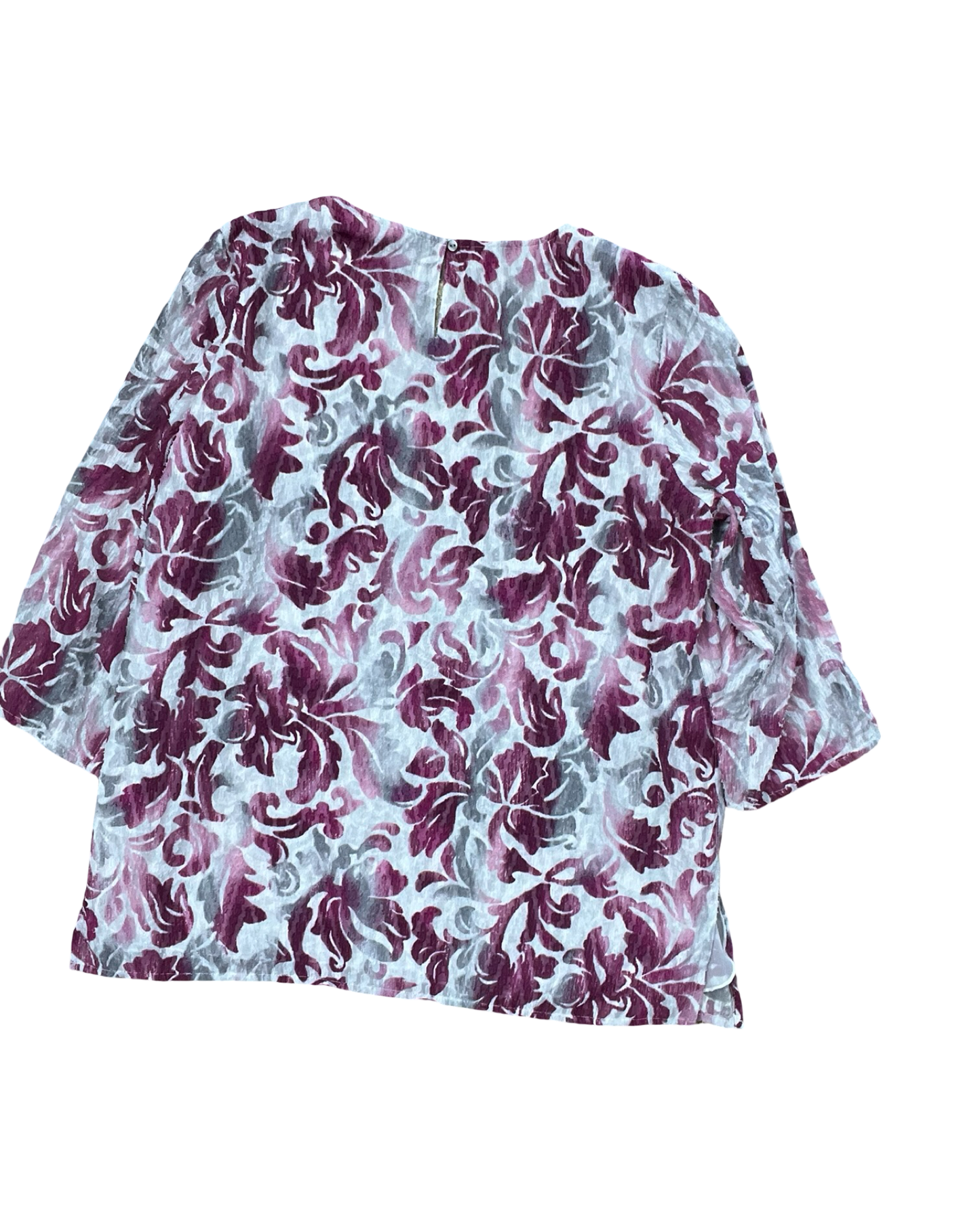 Top 3/4 Sleeve By Alfred Dunner In Pink & White, Size:M