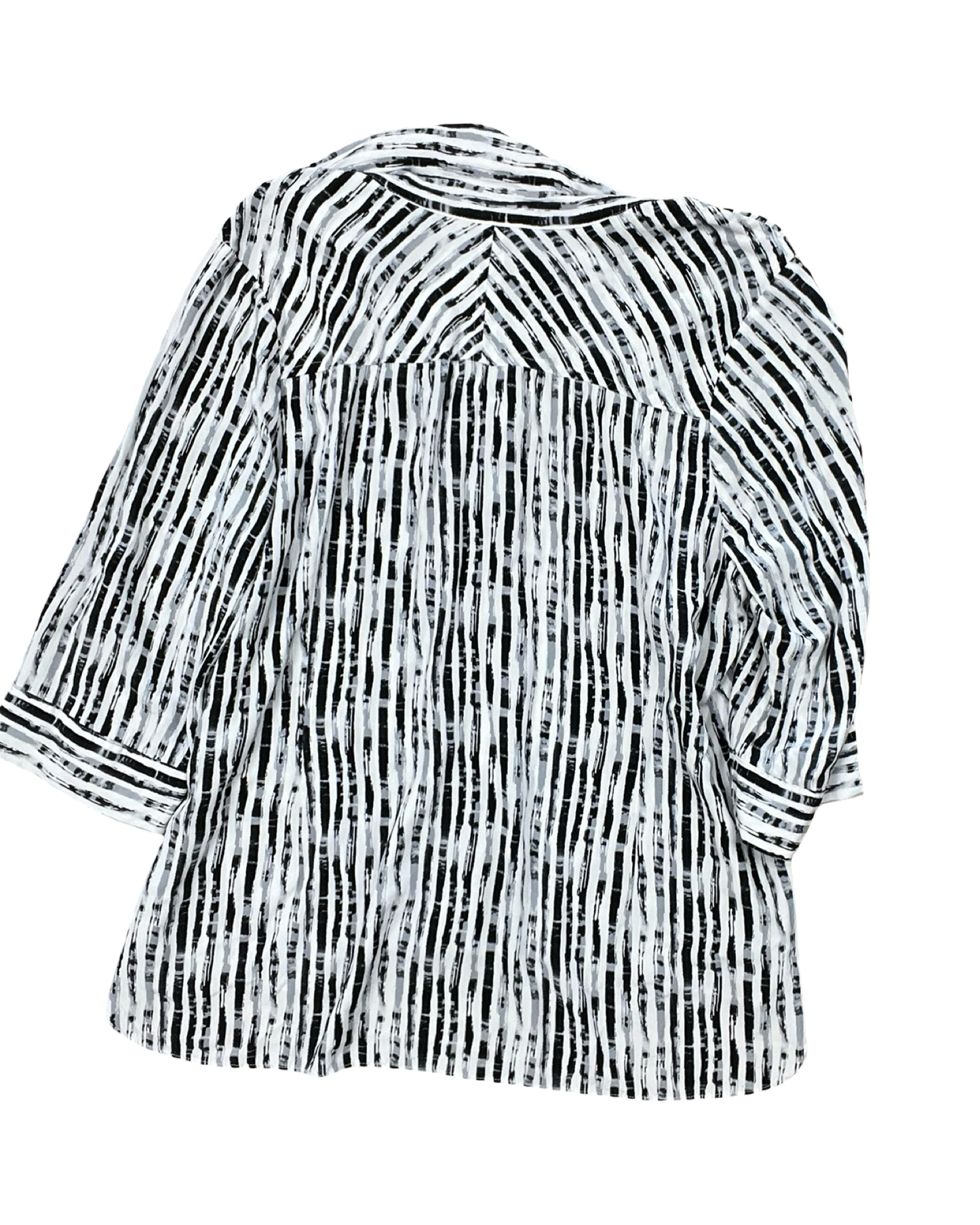 Blouse 3/4 Sleeve By French Dressing In Black & White, Size:L