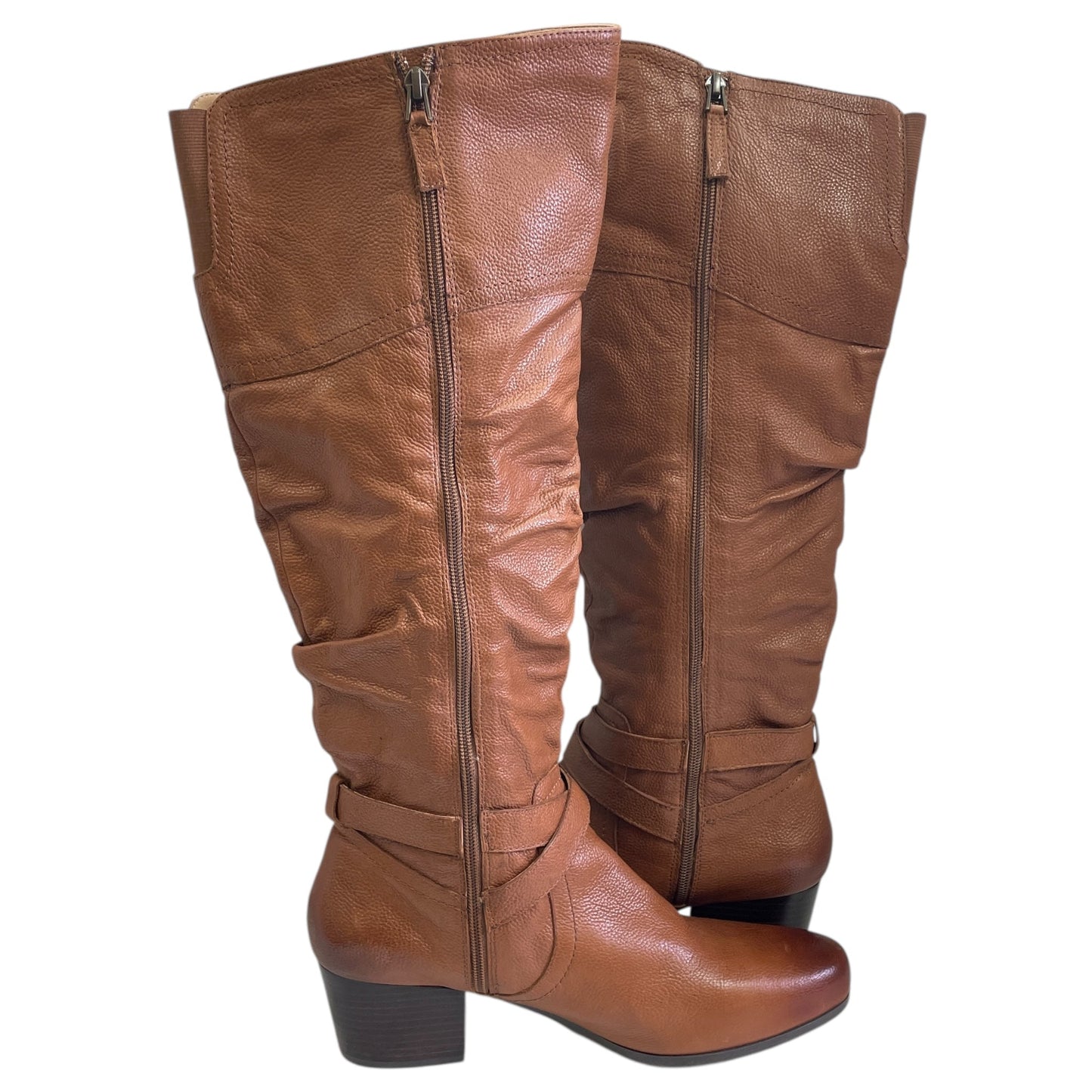 Boots Knee Flats By ARRAY In Tan, Size:12