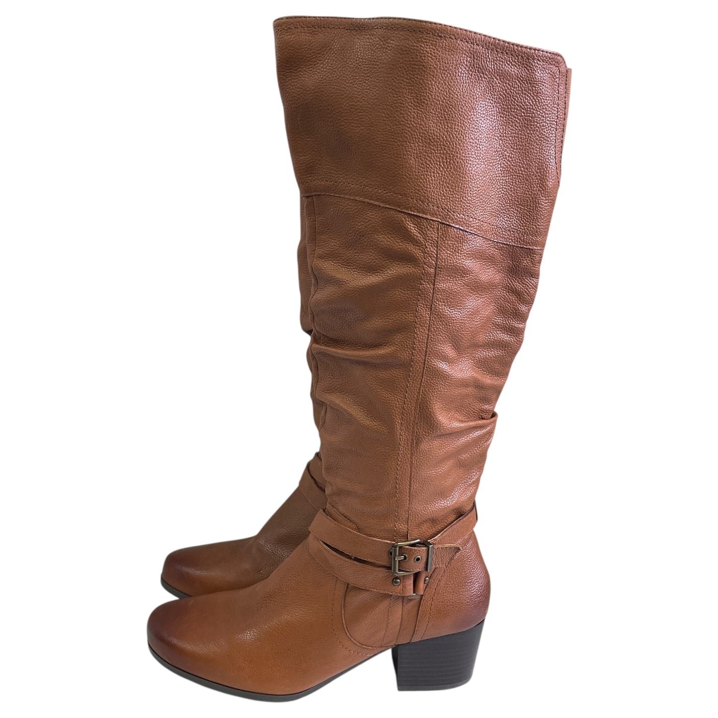 Boots Knee Flats By ARRAY In Tan, Size:12