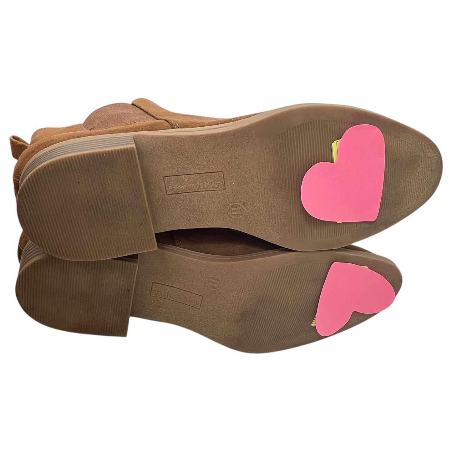 Boots Ankle Flats By So In Brown, Size:11