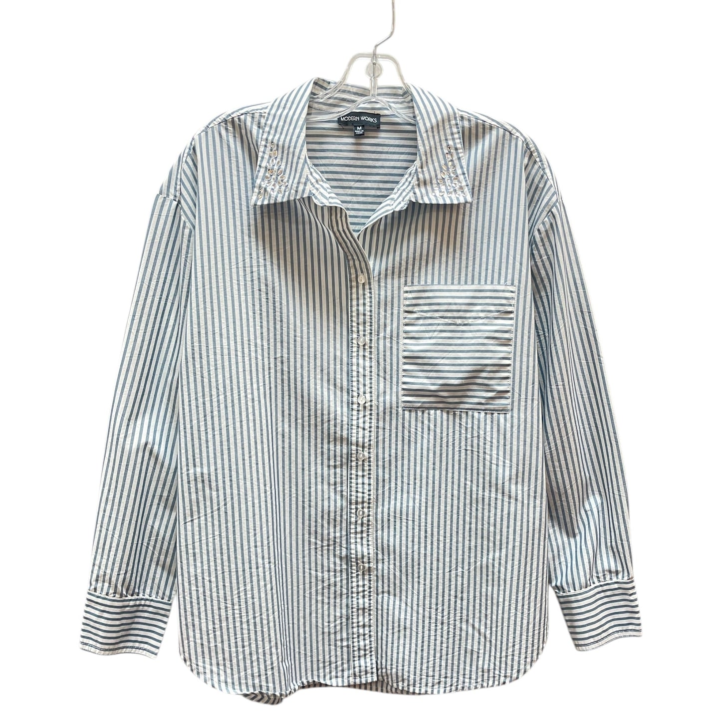 Top Ls By Modern Works In Blue, Size:M
