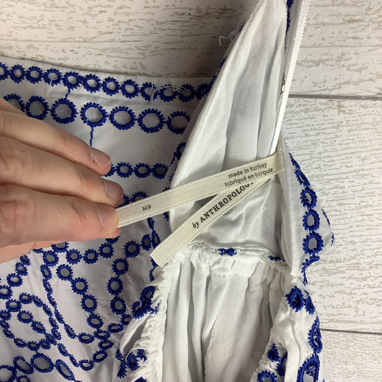 Dress Party Long By Anthropologie In Blue & White, Size: Mp