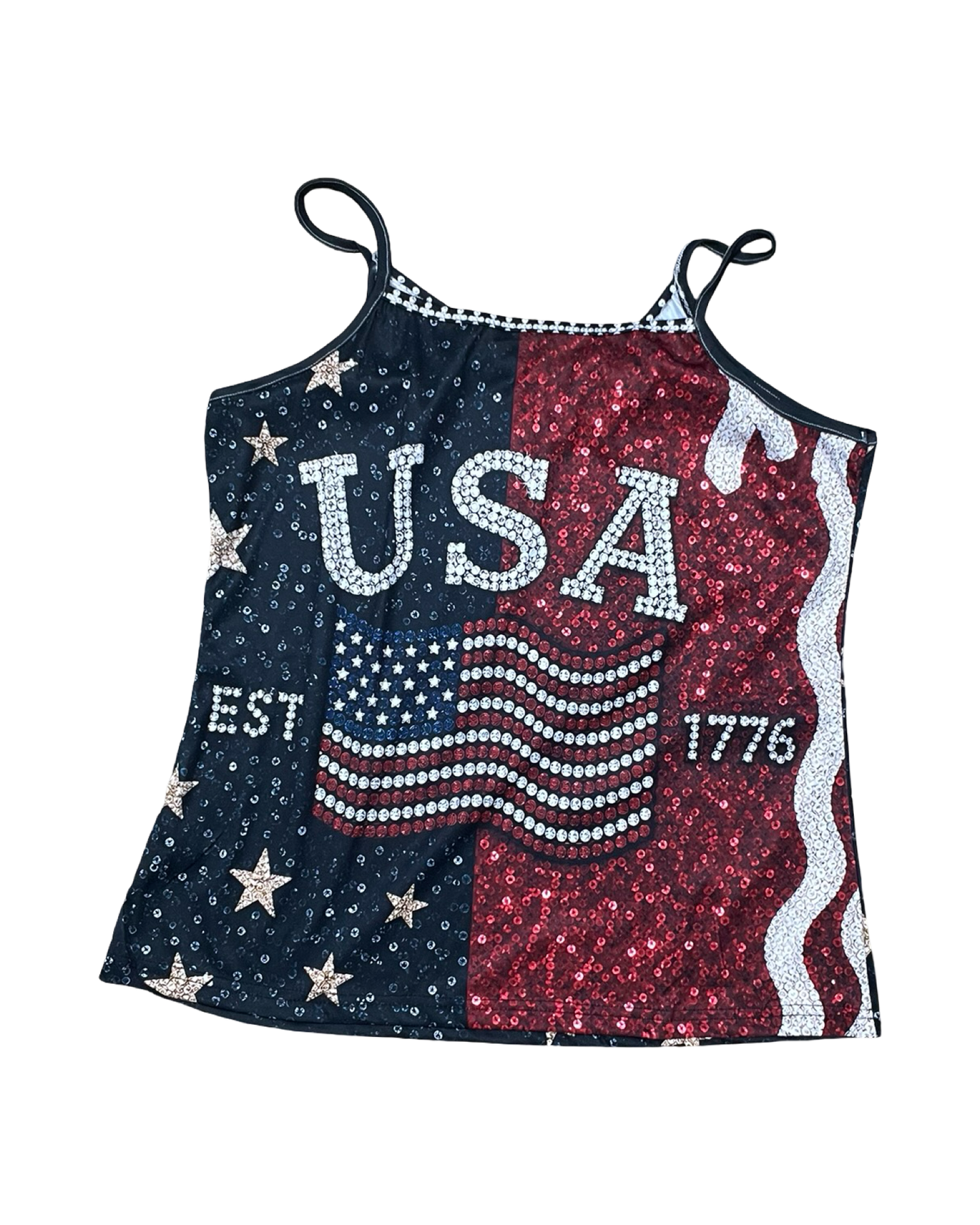 Top Sleeveless By Clothes Mentor In Blue Red & White, Size:L