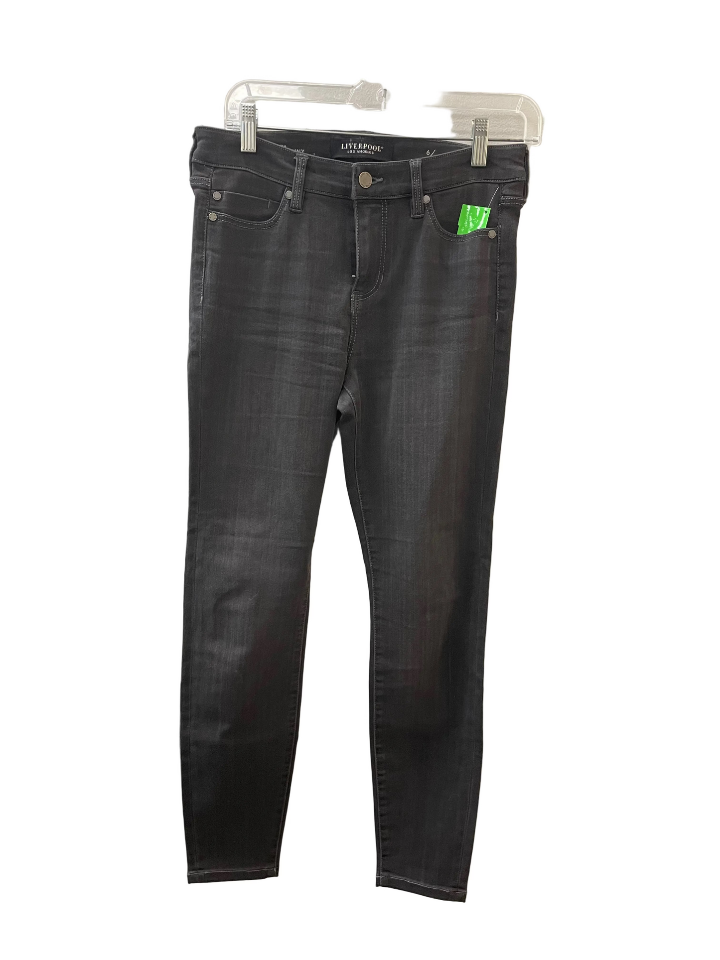 Jeans Jeggings By Liverpool In Grey Denim, Size:6