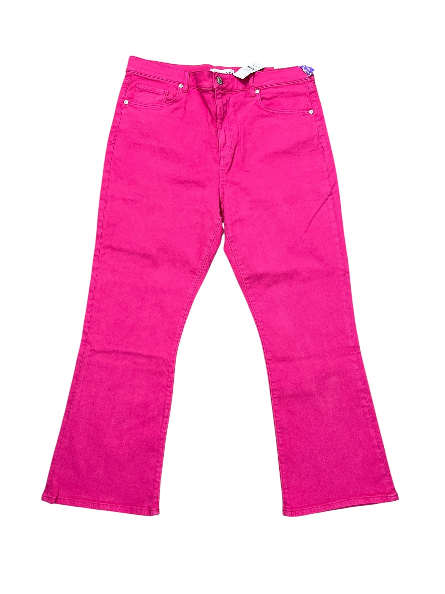 Jeans Cropped By Loft In Pink Denim, Size:12