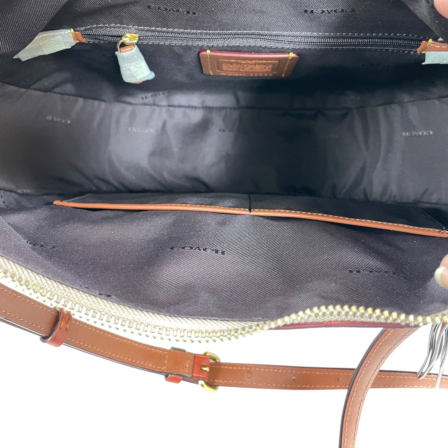 Handbag Designer By Coach In Brown, Size:Large