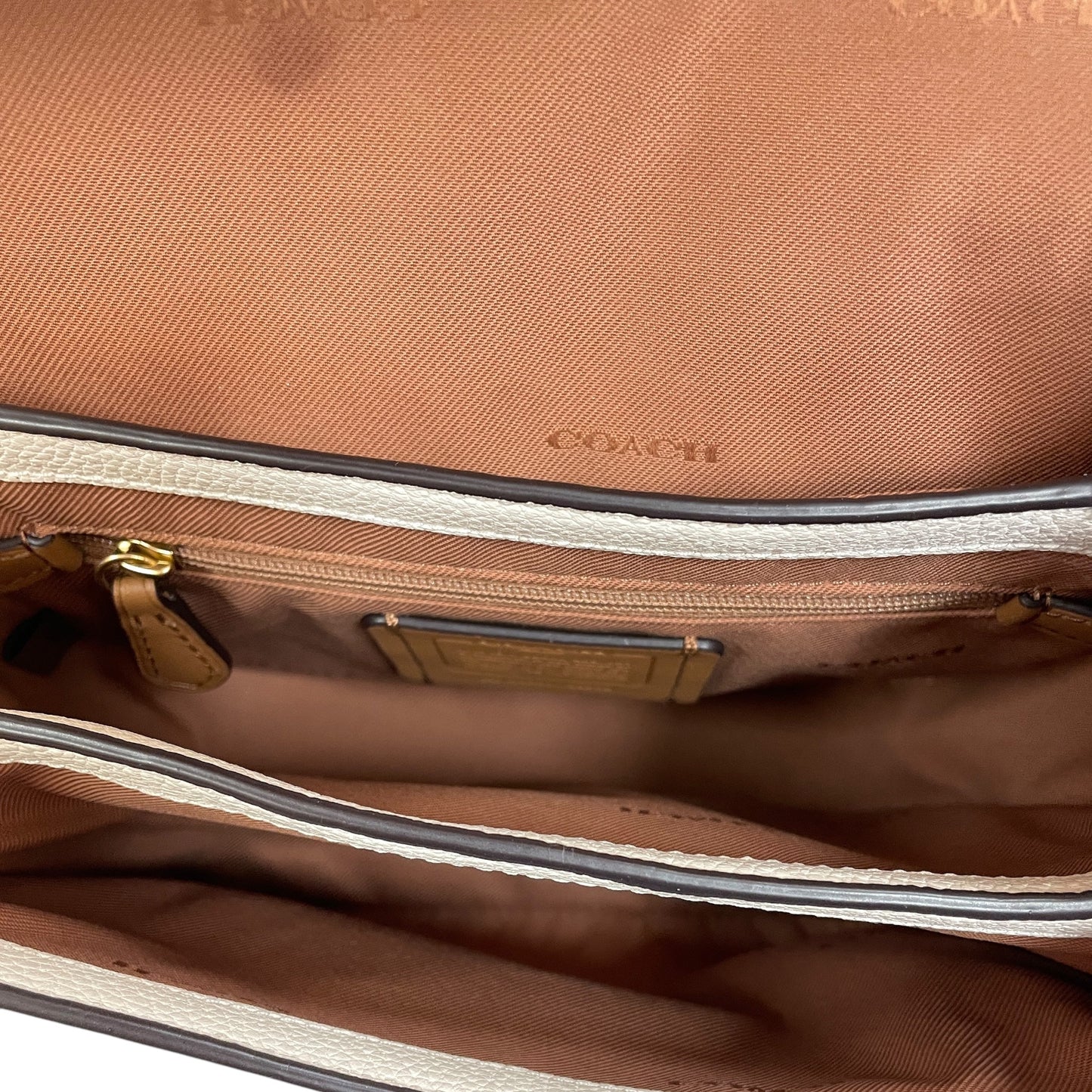 Crossbody Designer By Coach In Ivory, Size:Small