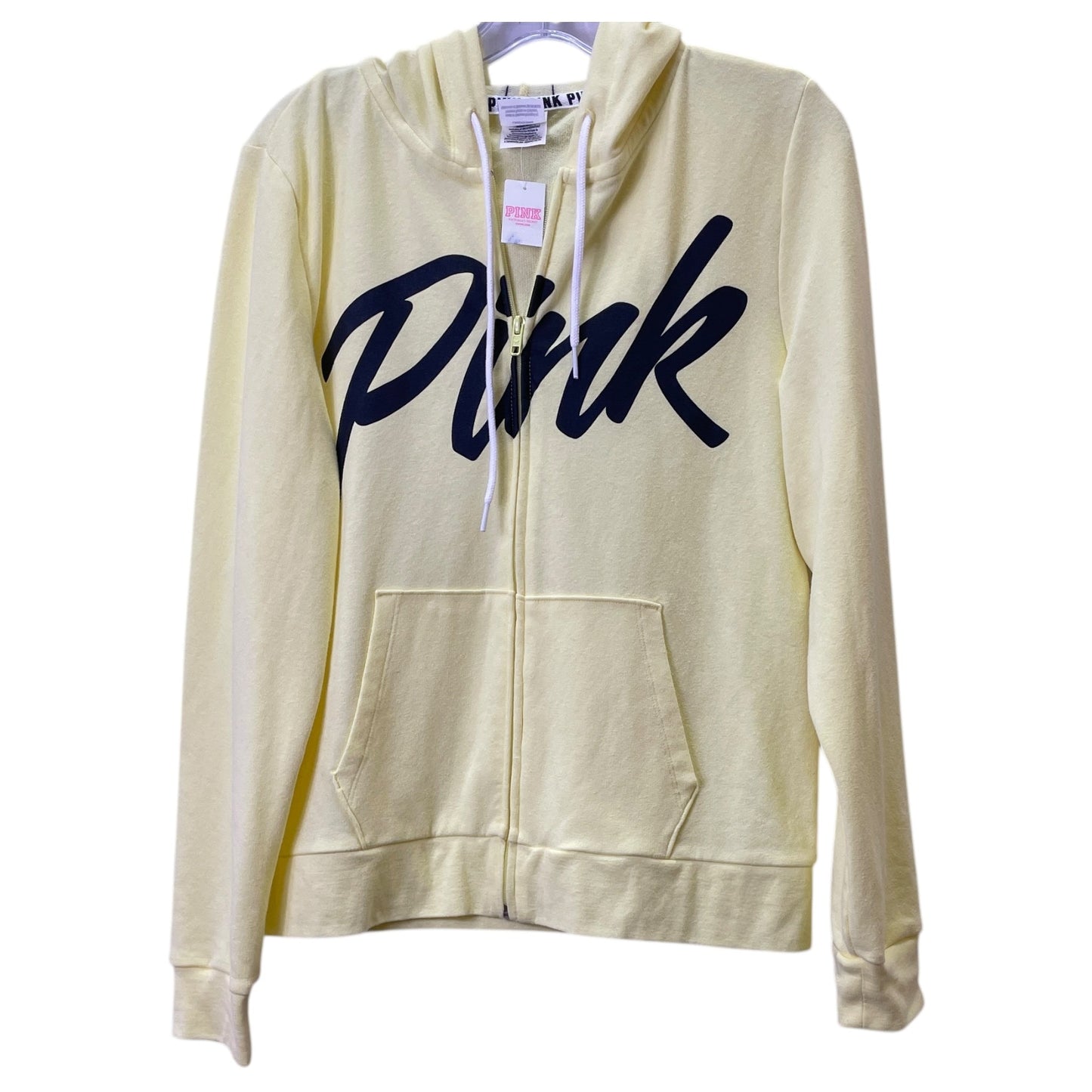 Athletic Sweatshirt Hoodie By Pink In Yellow, Size:L