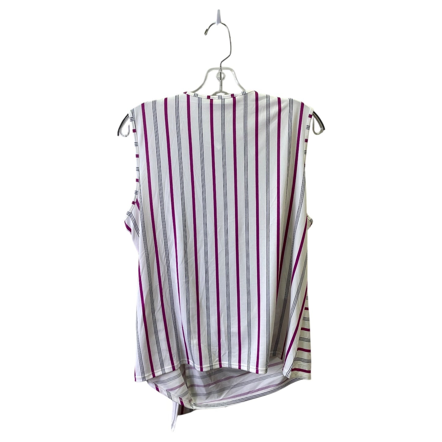 Top Sleeveless By Perseption Concept In Purple & White, Size:Xl
