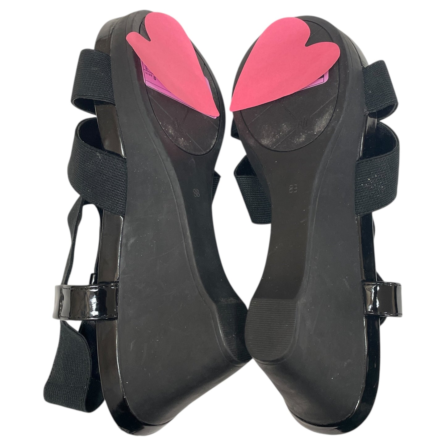 Sandals Heels Wedge By Lauren By Ralph Lauren In Black, Size:8