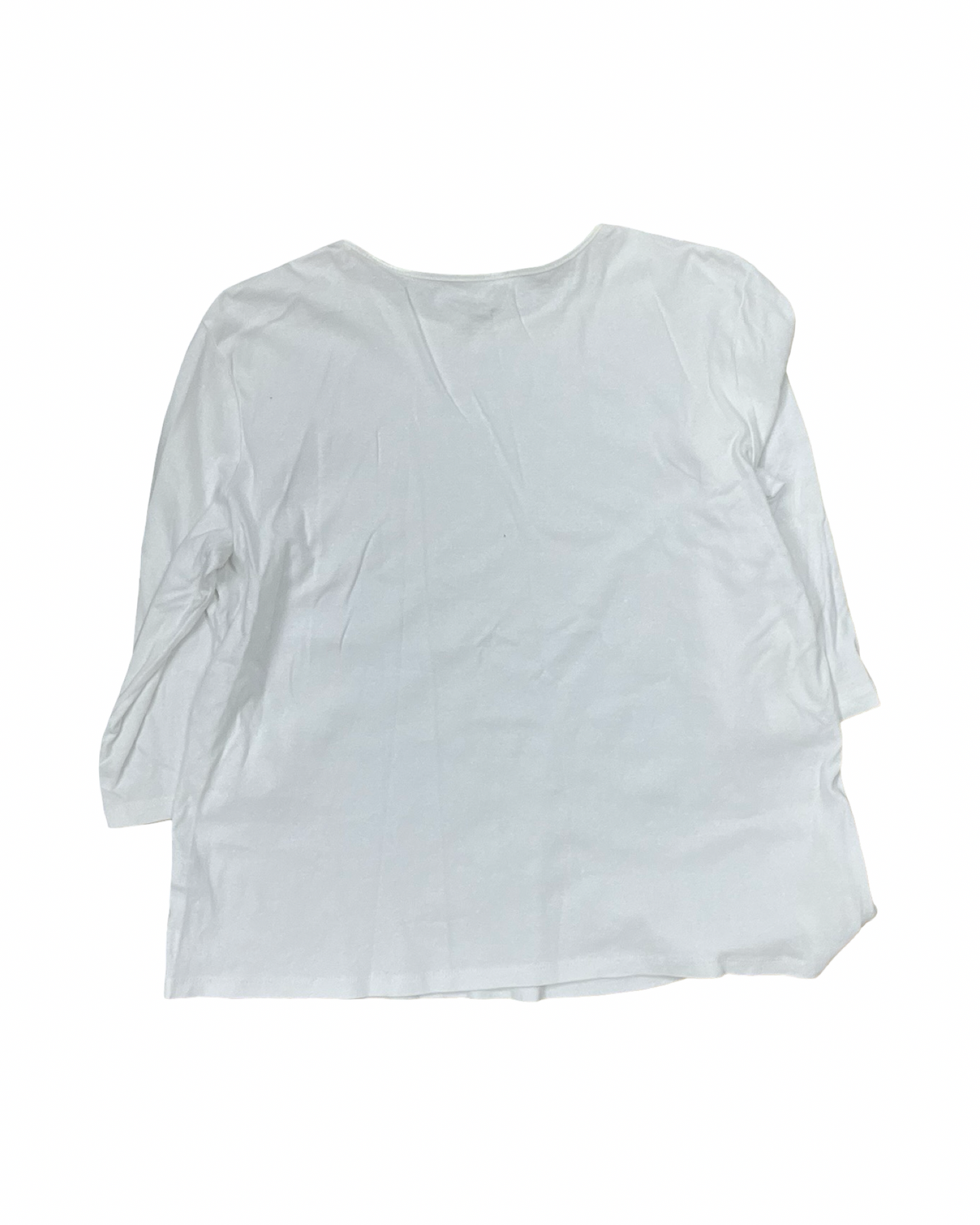 Top 3/4 Sleeve Basic By Christopher And Banks In White, Size:Xl