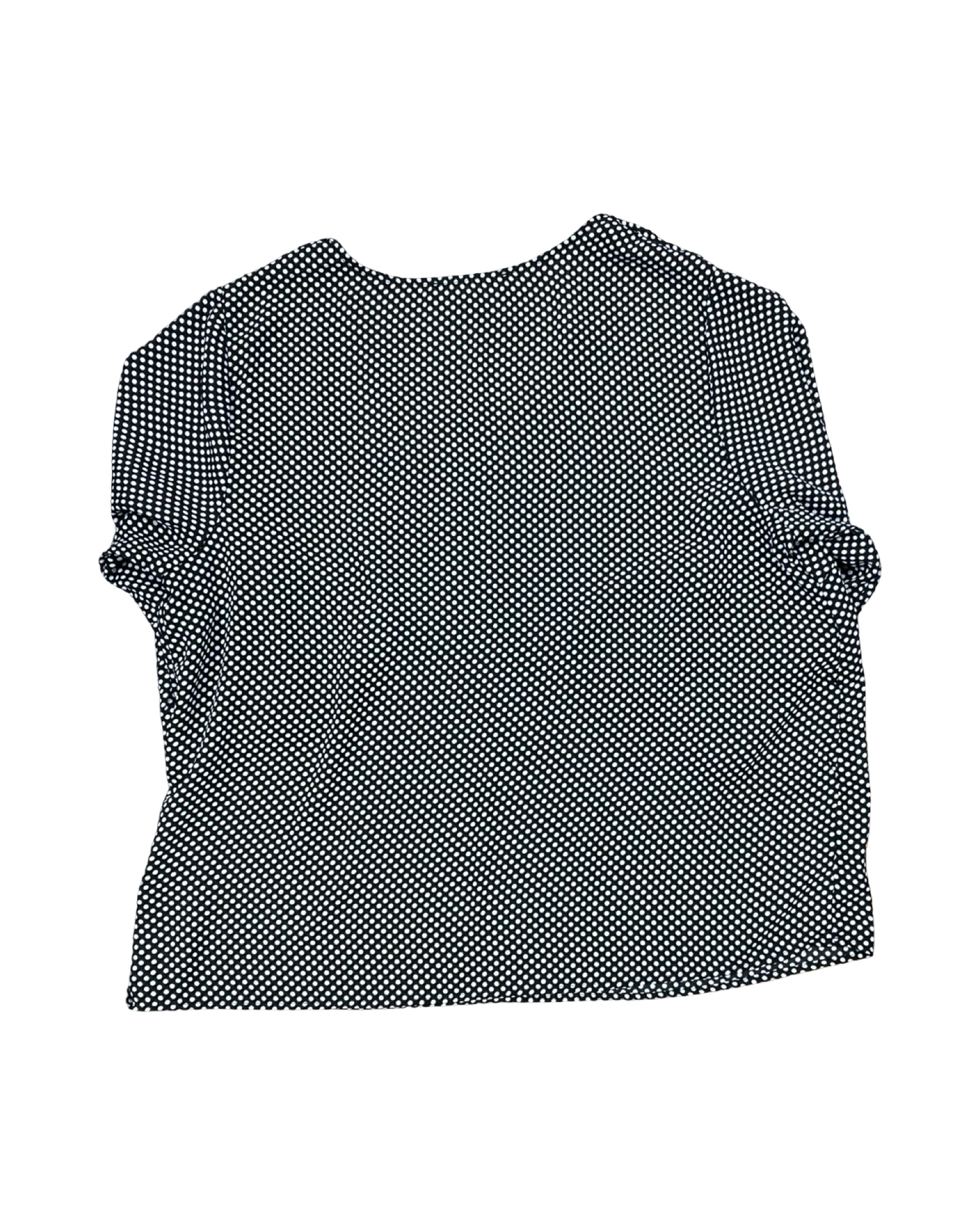 Top 3/4 Sleeve By Como Black In Black & White, Size:1X