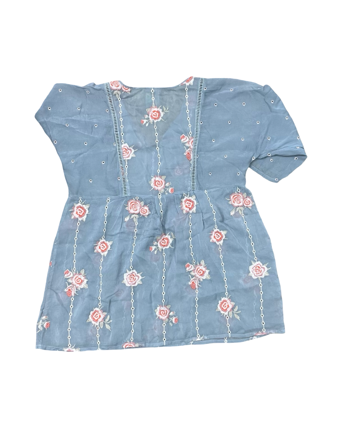 Top 3/4 Sleeve Designer By Johnny Was In Blue, Size:Xs