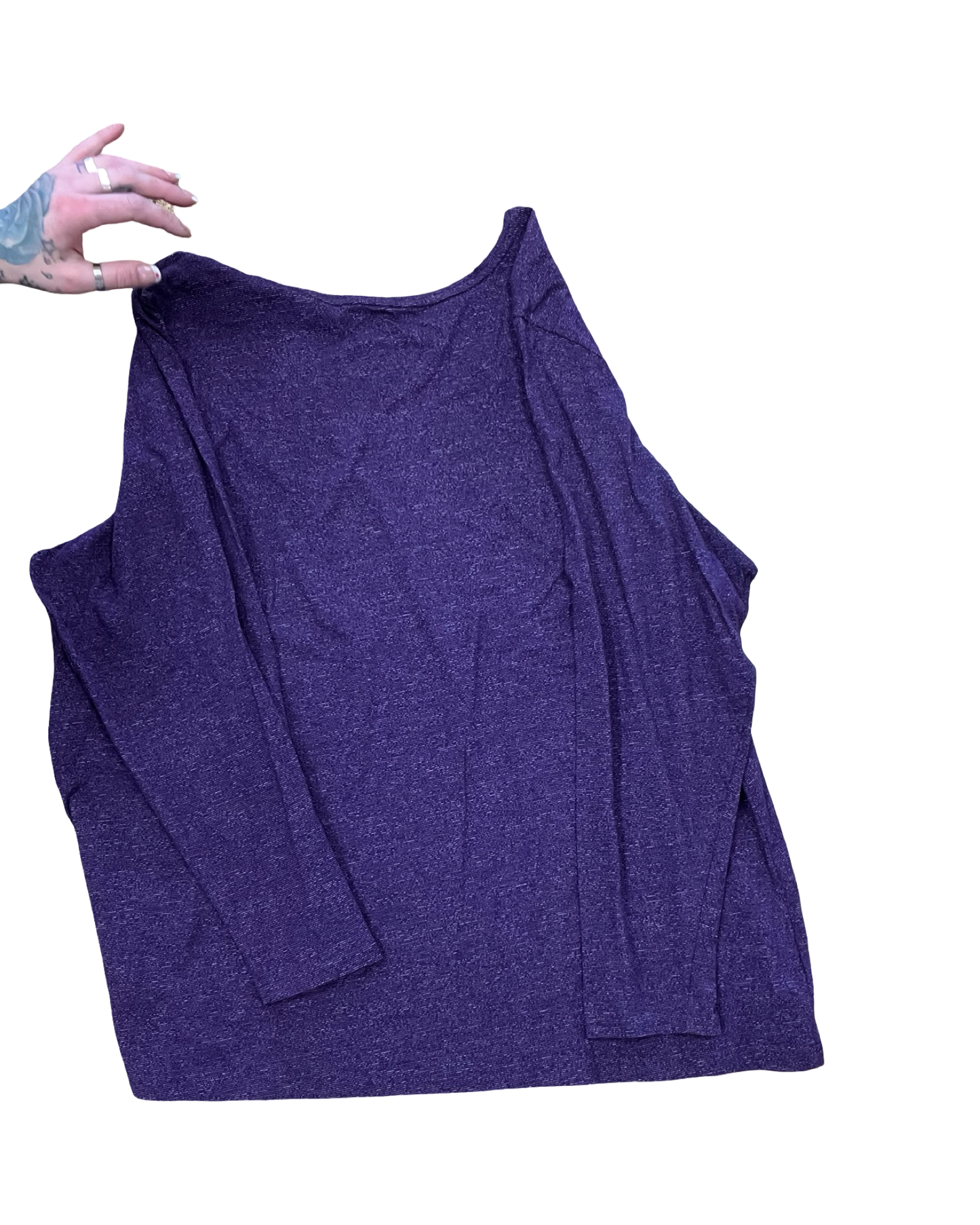 Top Ls Basic By Croft And Barrow In Purple, Size:2X