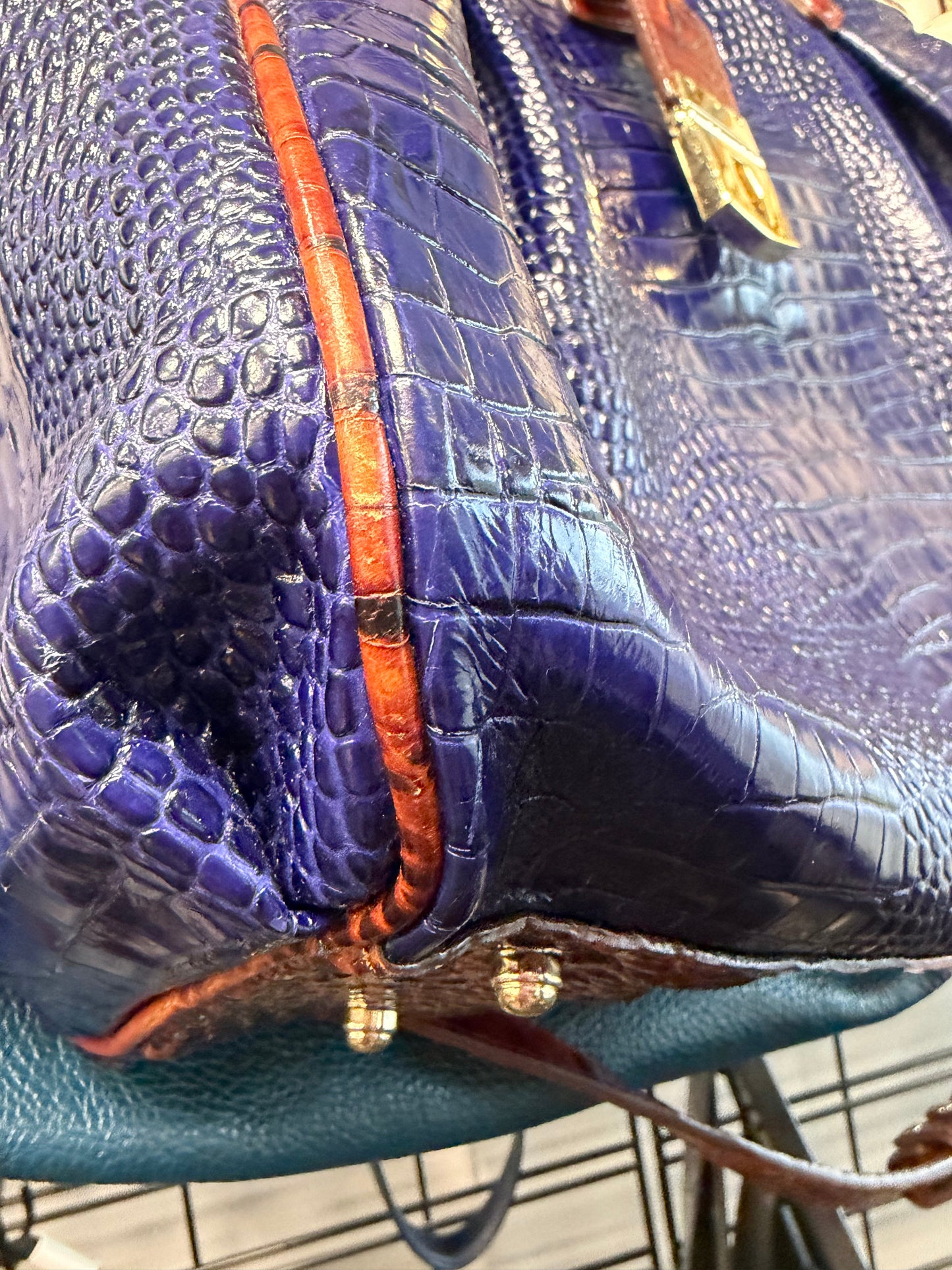 Handbag Designer By Brahmin In Blue, Size:Large