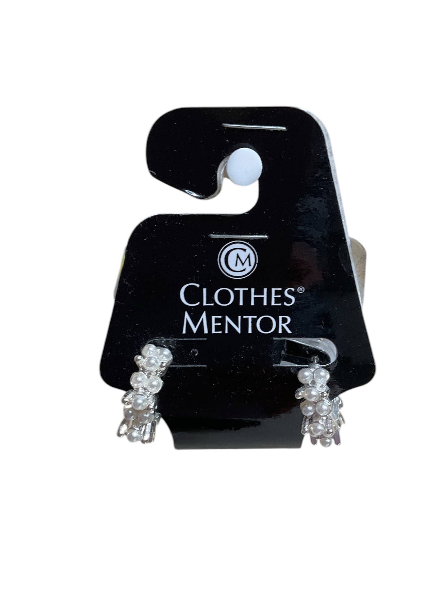 Earrings Hoop By Clothes Mentor In Silver & White