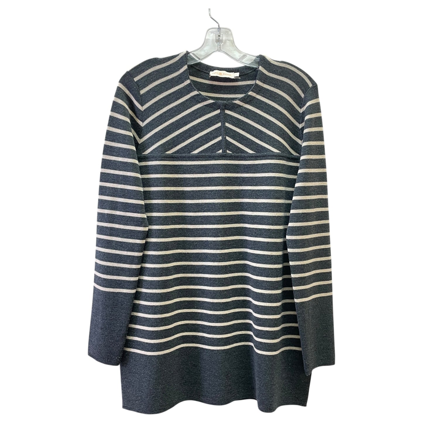 Sweater Designer By Tory Burch In Grey & White, Size:L