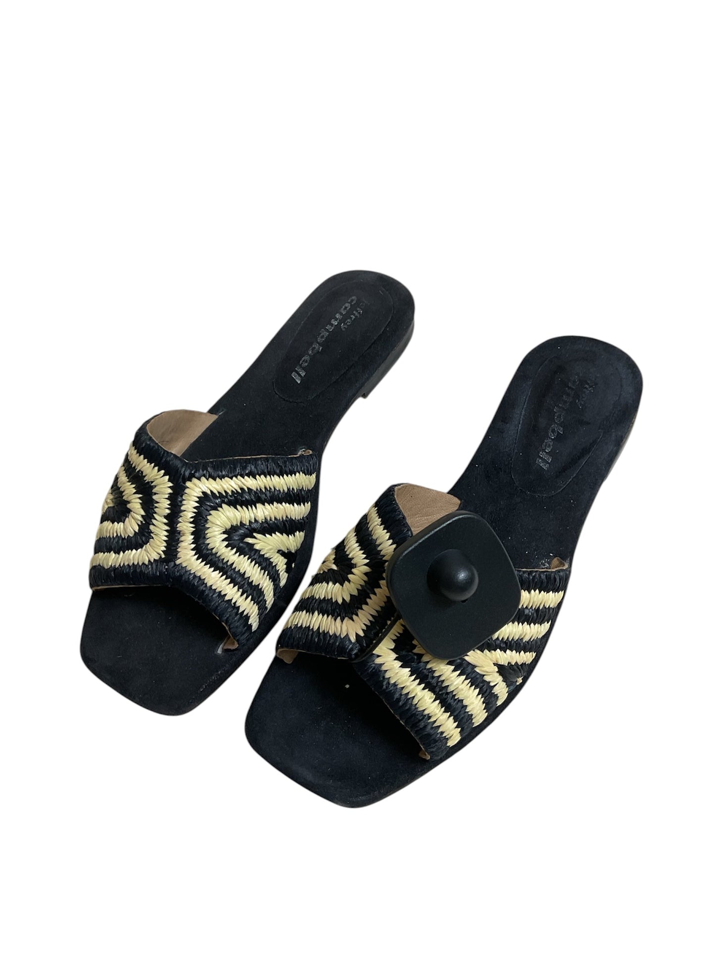 Sandals Flats By Jeffrey Campbell In Black & Tan, Size:6.5