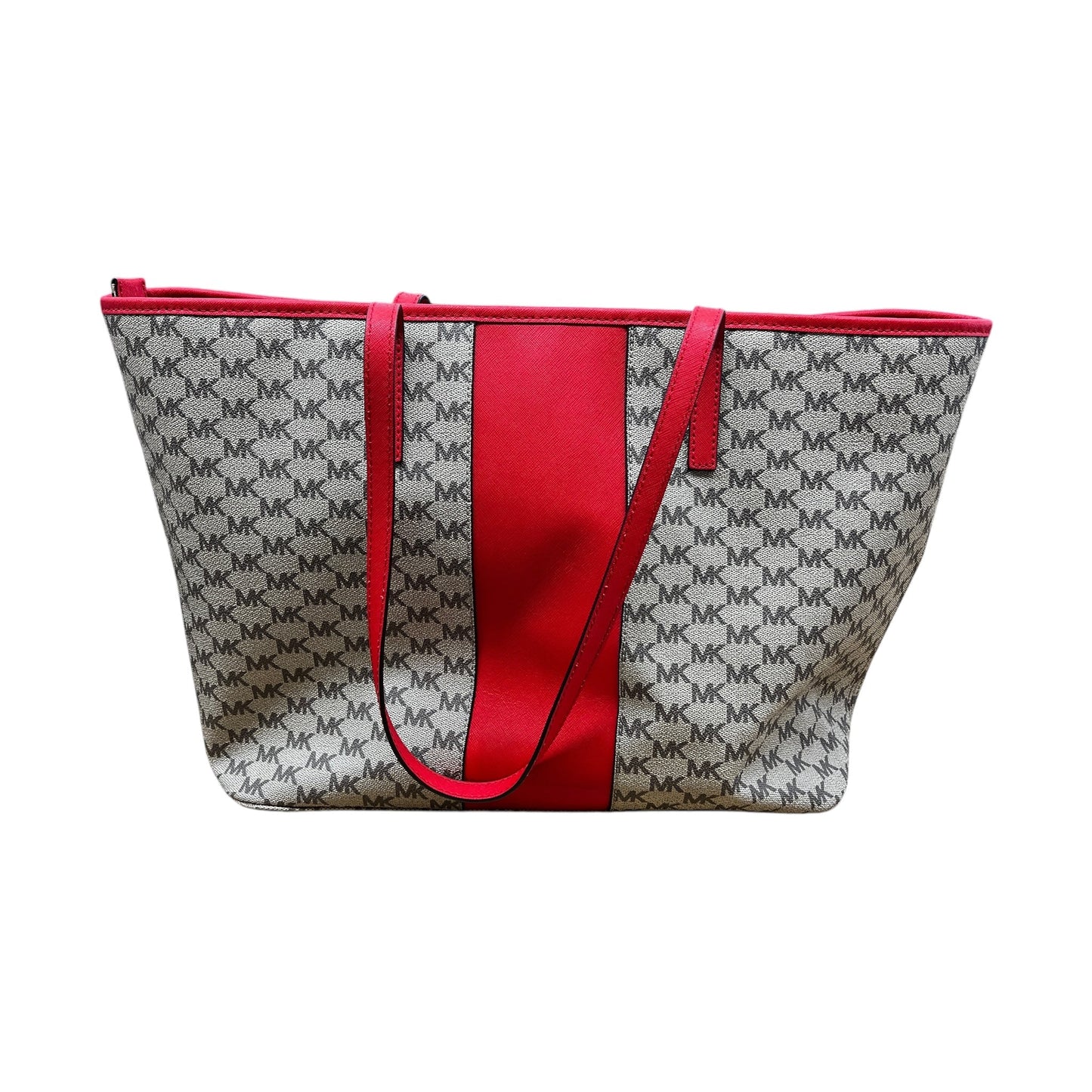 Handbag Designer By Michael Kors In Red & Tan, Size:Large