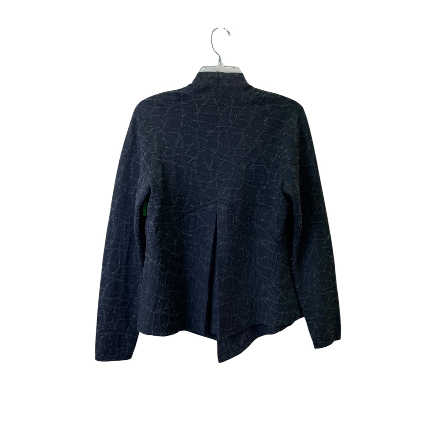 Sweater Cardigan By Eileen Fisher In Black & Grey, Size:S