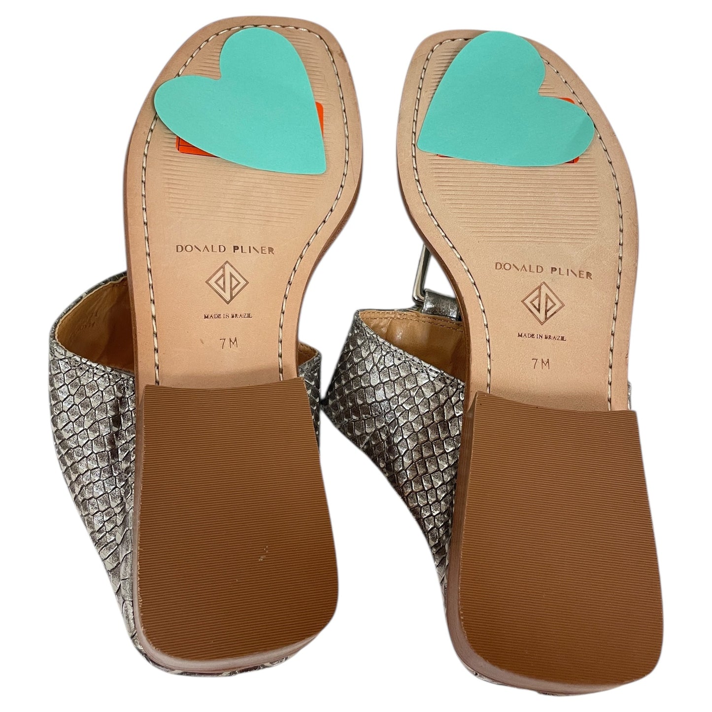 Sandals Flats By Donald Pliner In Grey, Size:7