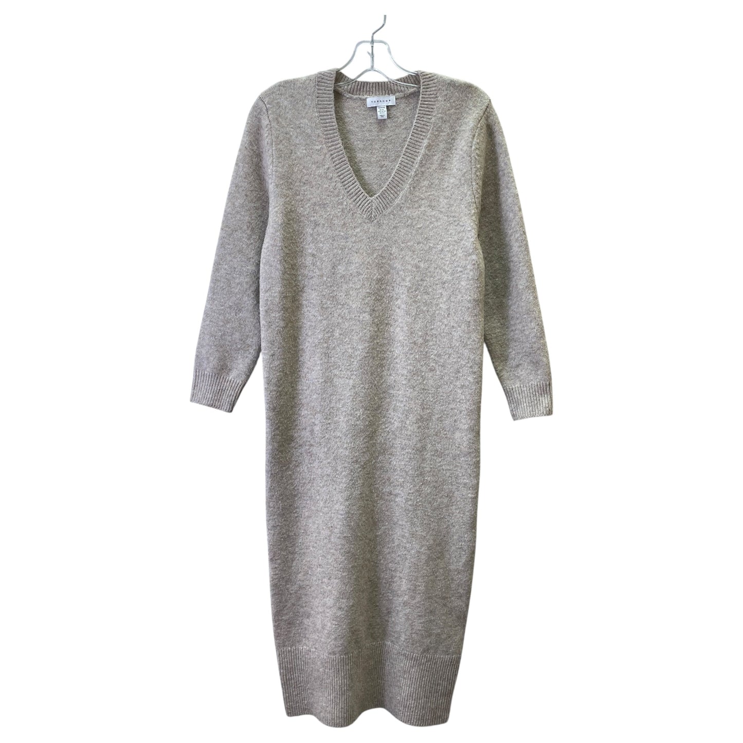 Dress Sweater By Topshop In Taupe, Size:Xs