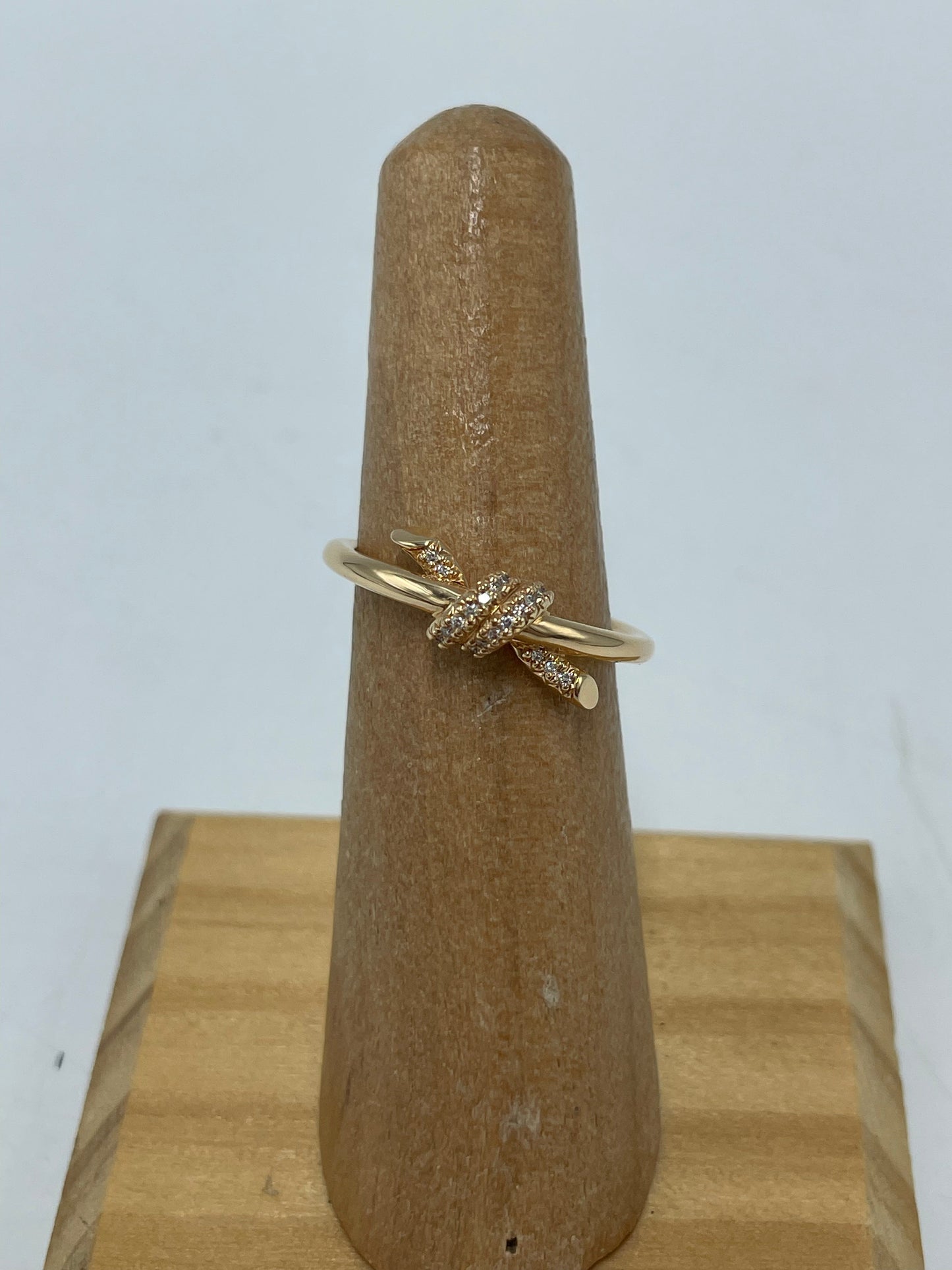 Tiffany & Company 18K Diamond Knot Luxury Ring, Size: 6
