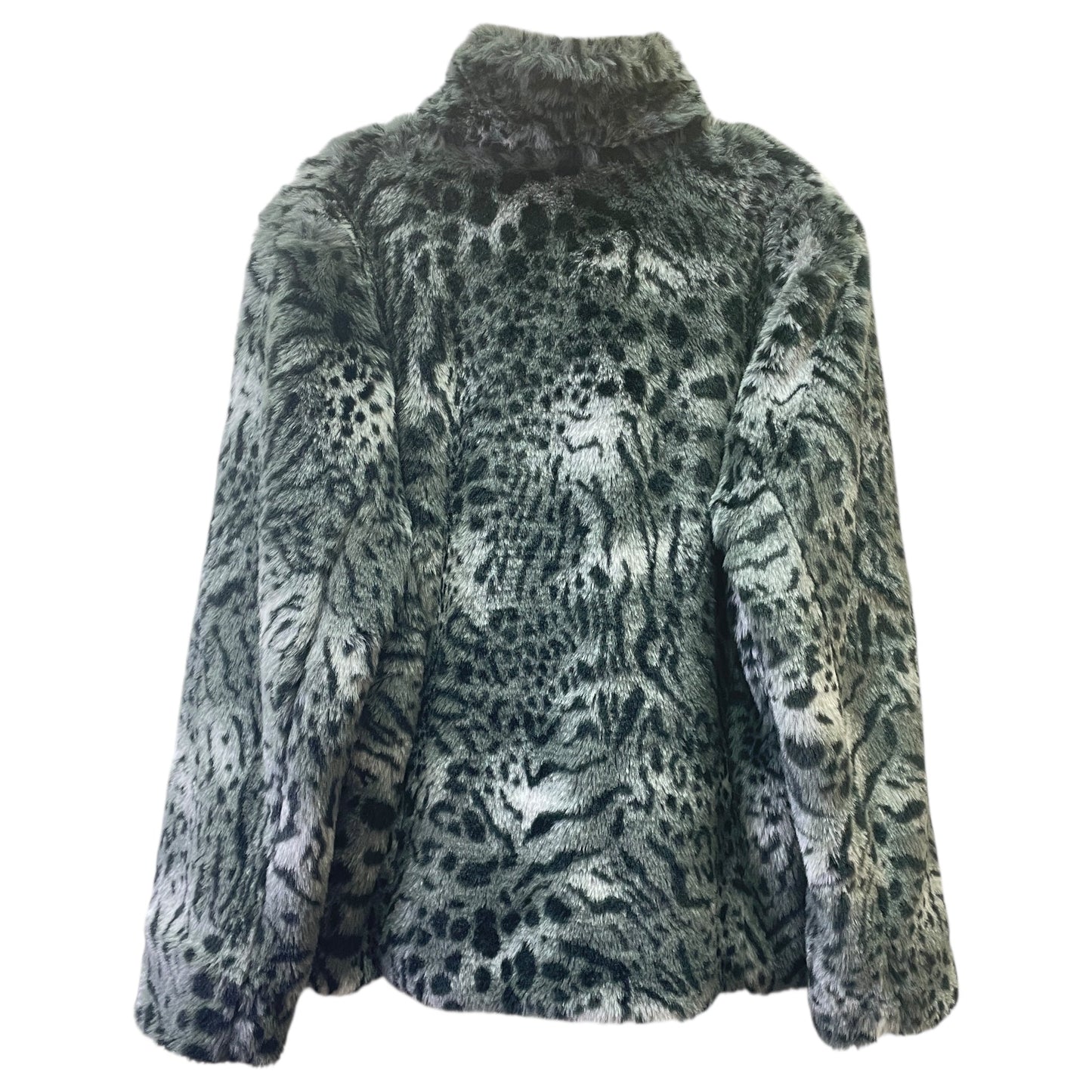 Coat Faux Fur & Sherpa By Hilary Radley In Black & Grey, Size:M