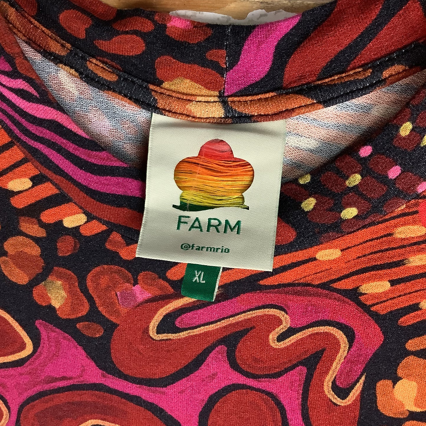 Dress Casual Maxi By Farm Rio In Orange & Purple, Size: Xl