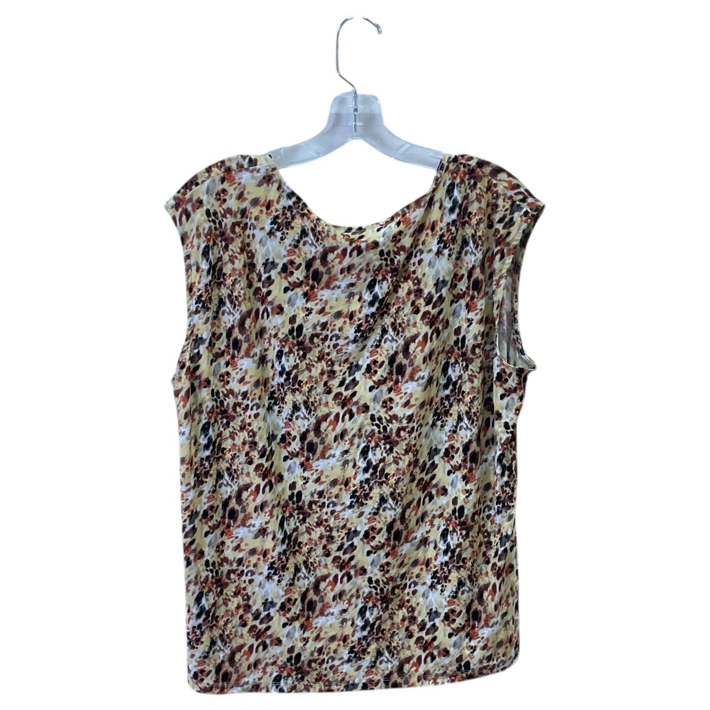 Top Sleeveless By Kasper In Tan & Yellow, Size:2X