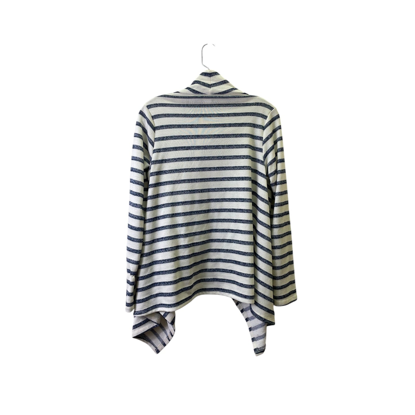 Cardigan By Bobeau In Blue & White, Size:M