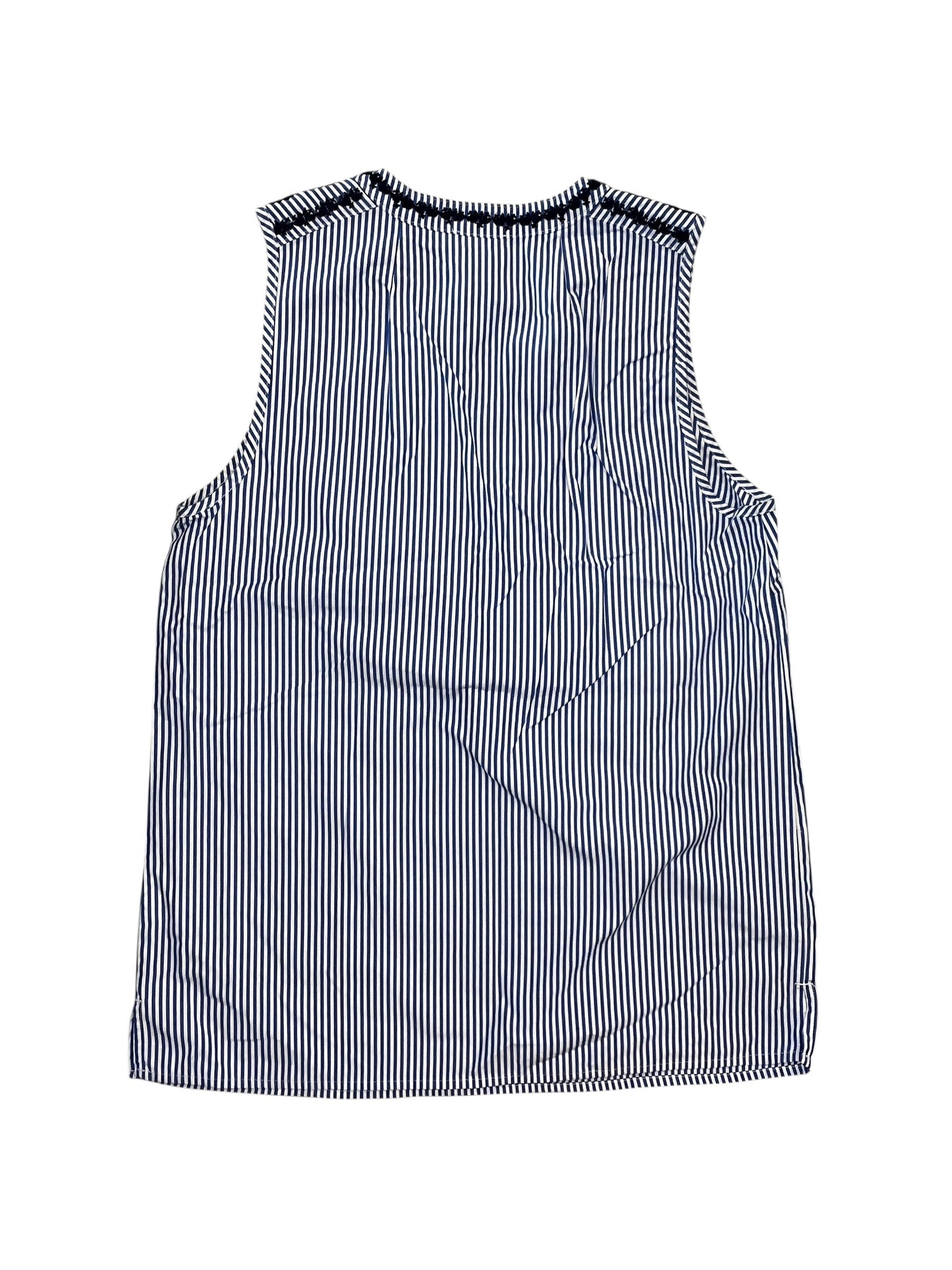 Blouse Sleeveless By J. Crew In Blue & White, Size:Xs