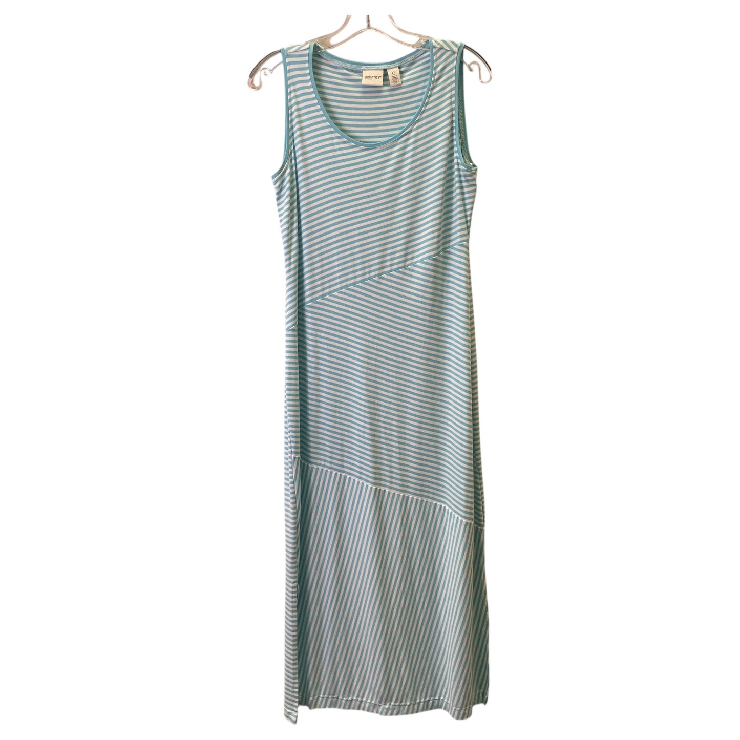 Dress Casual Maxi By Chicos In Blue & White, Size:S