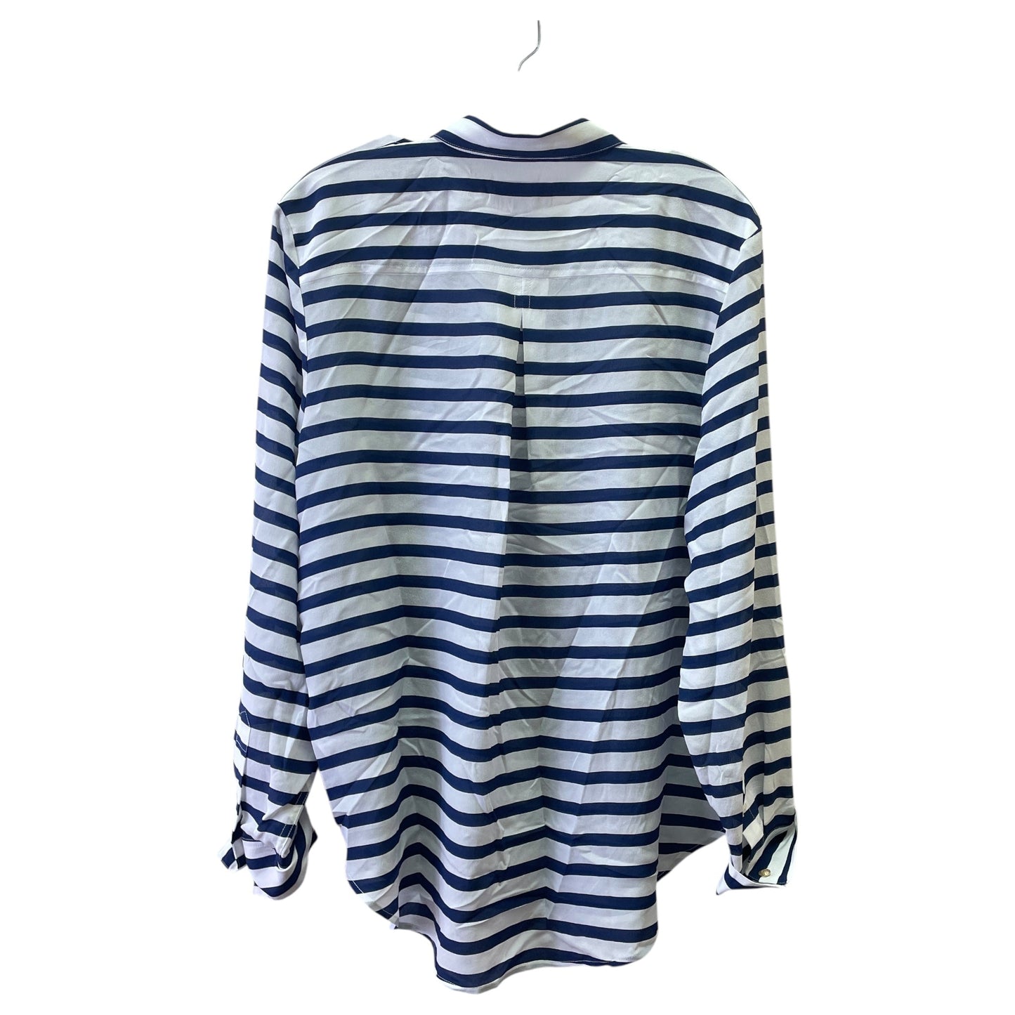 TOP LS by J. CREW in BLUE & WHITE, Size:L
