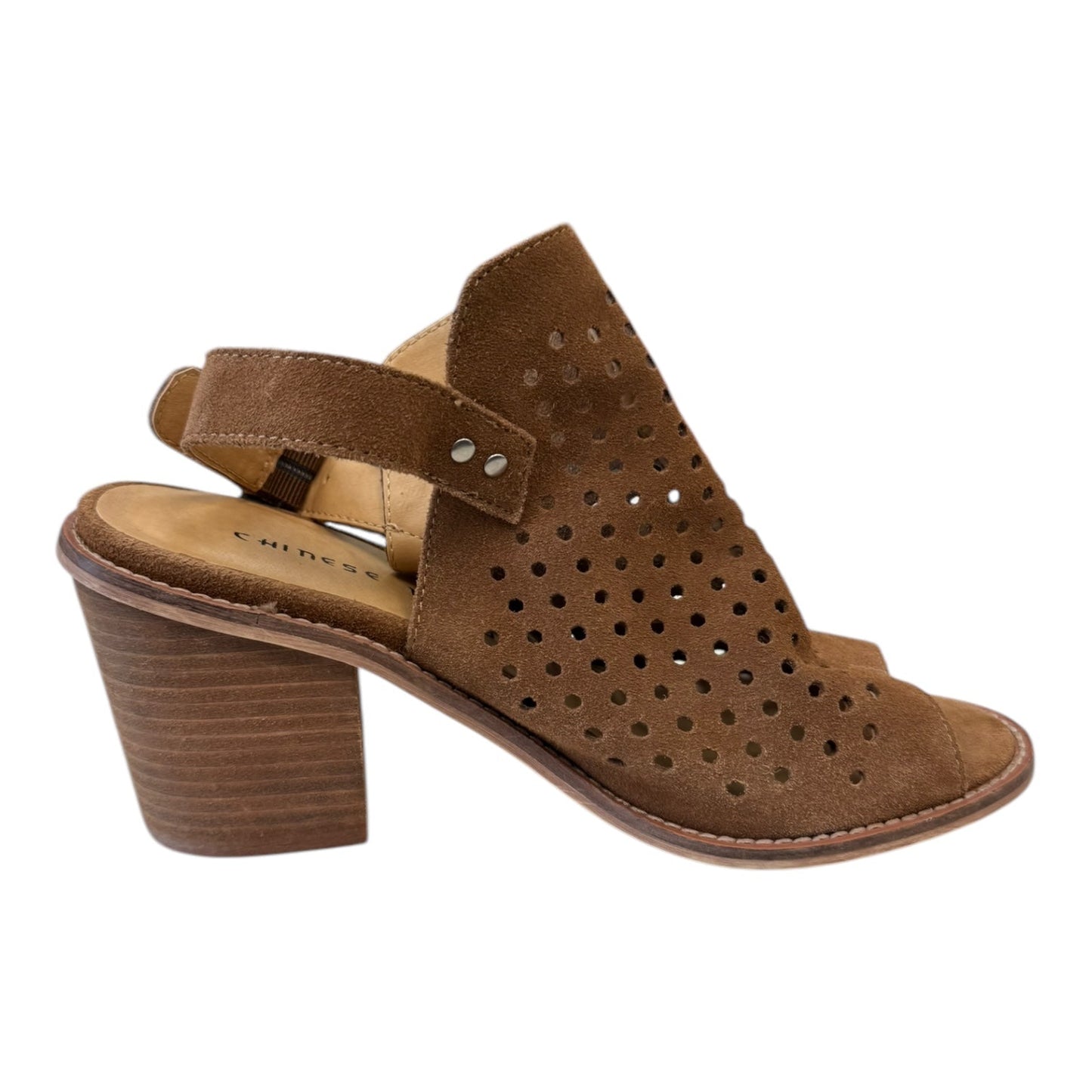 Sandals Heels Block By Chinese Laundry In Brown, Size:7.5
