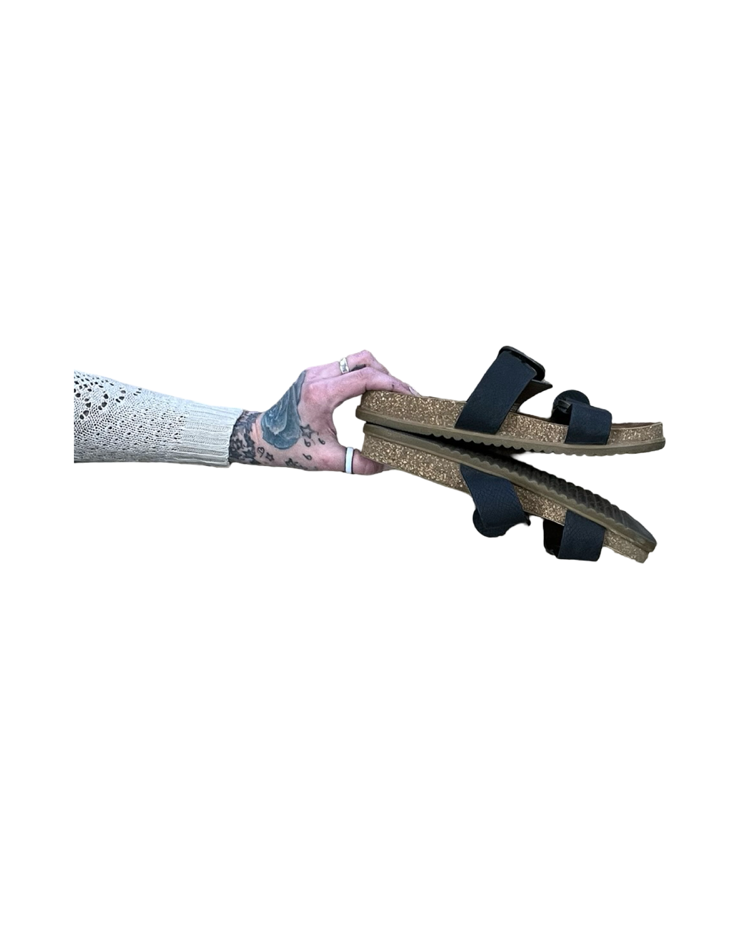 Sandals Flats By Earth In Black, Size:8.5