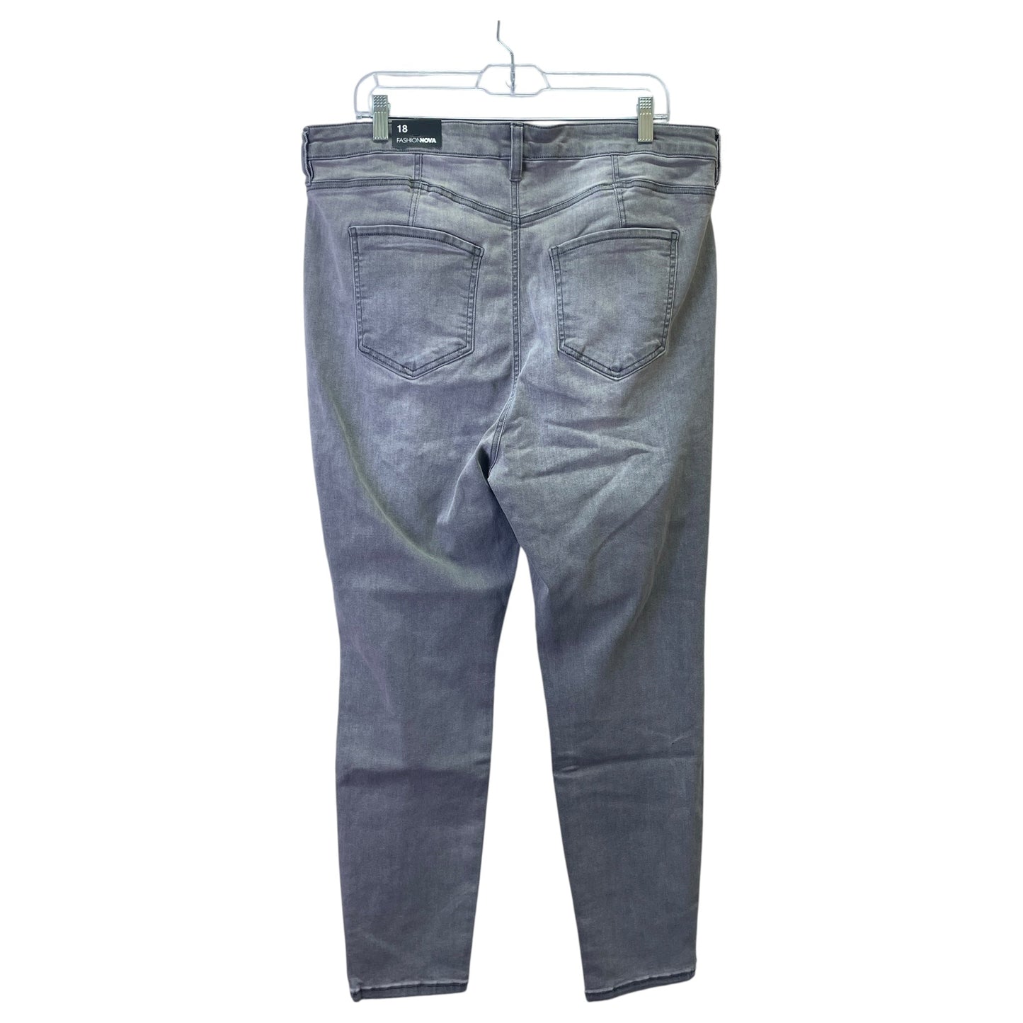 Jeans Straight By Fashion Nova In Grey Denim, Size:18