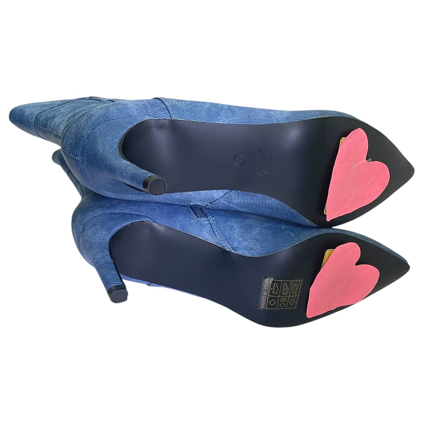 Boots Ankle Heels By SHEIN In Blue, Size:10