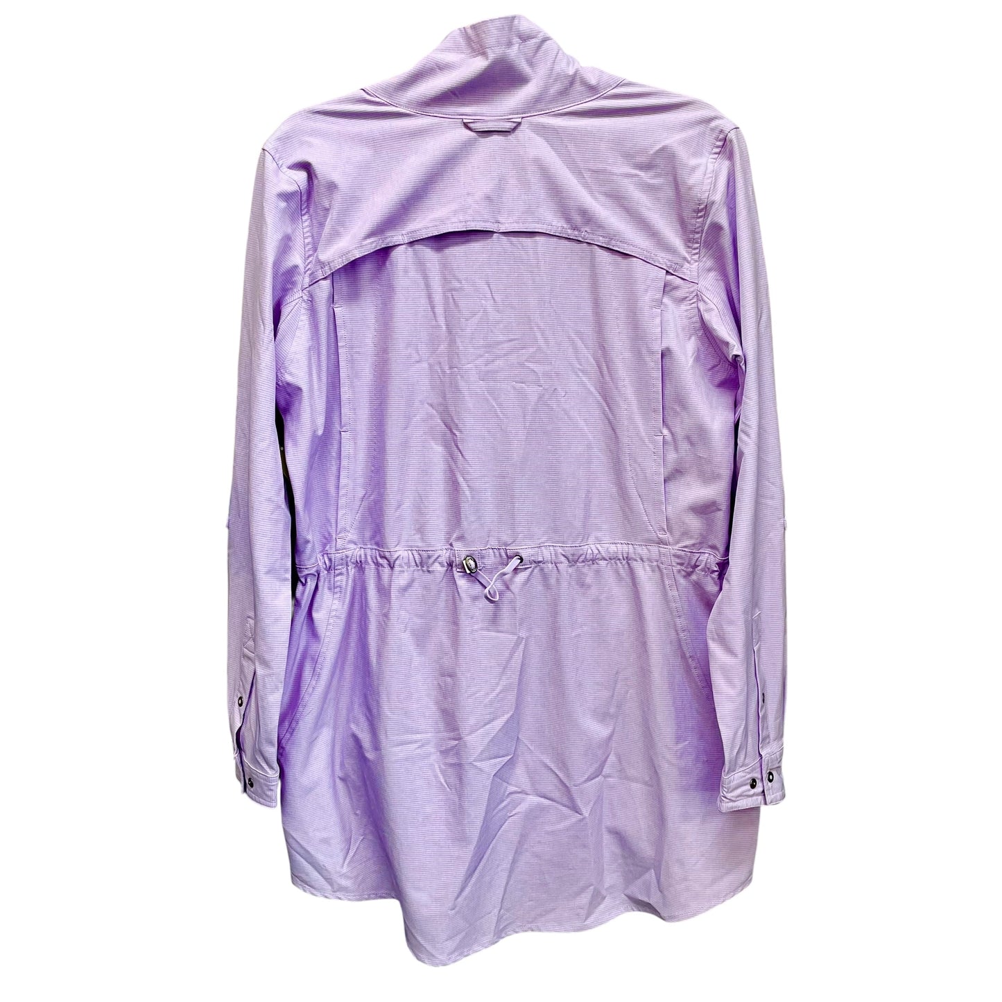 Athletic Top Long Sleeve Collar By Duluth Trading In Purple, Size: S