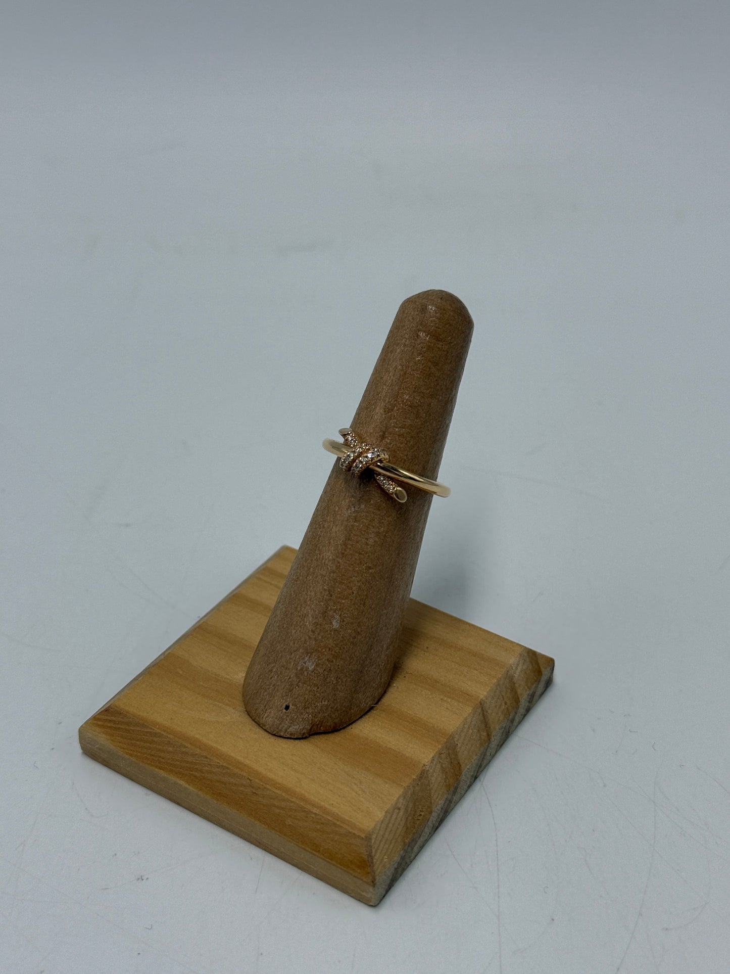 Tiffany & Company Knot 18K Diamond Luxury Ring, Size 6