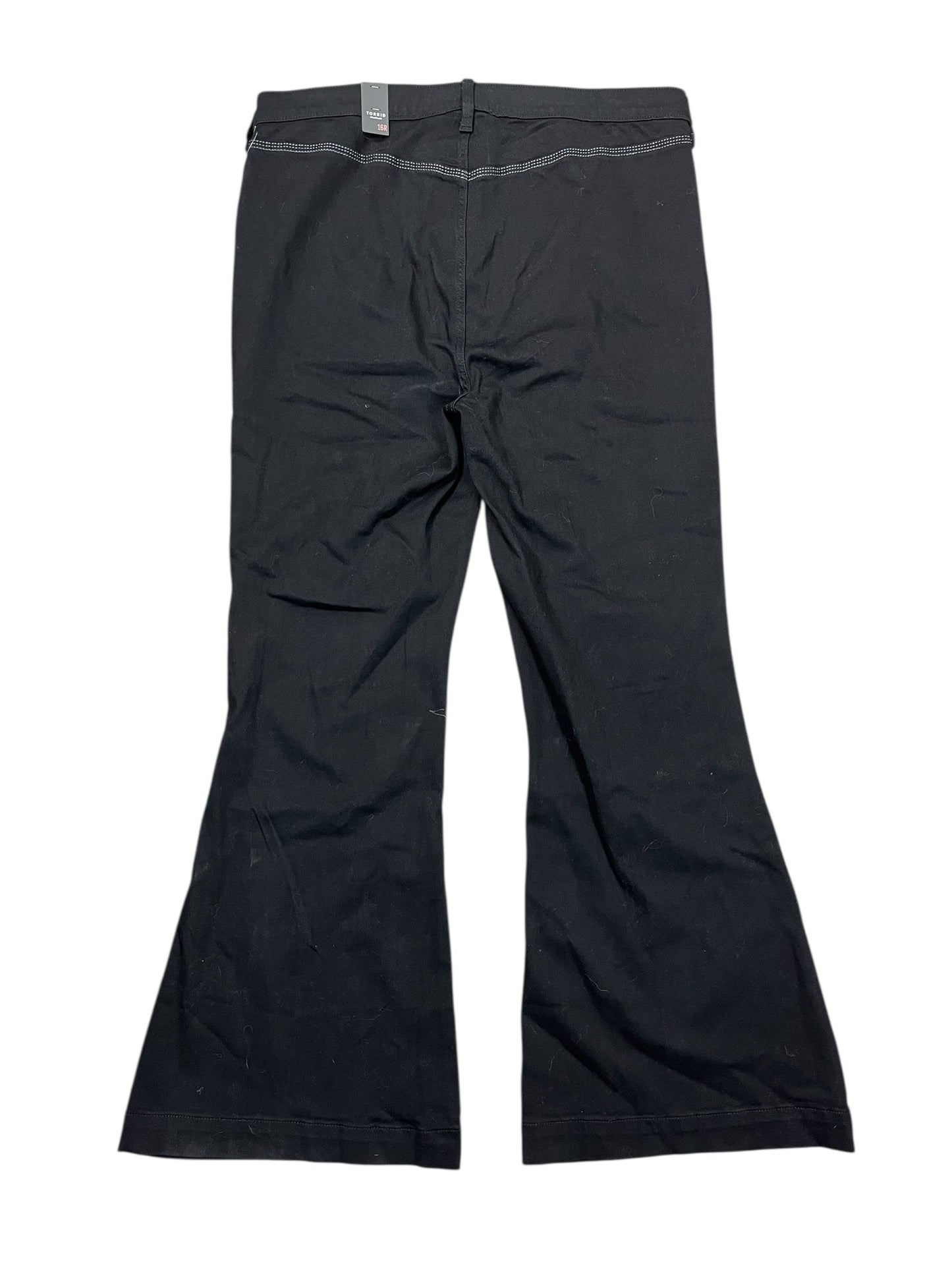 Jeans Flared By Torrid In Black Denim, Size:16