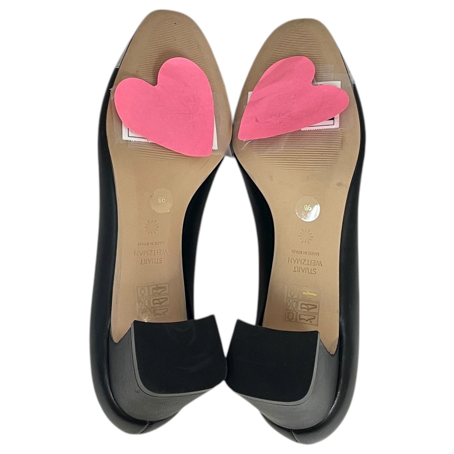 Shoes Designer By Stuart Weitzman In Black & Gold, Size:9