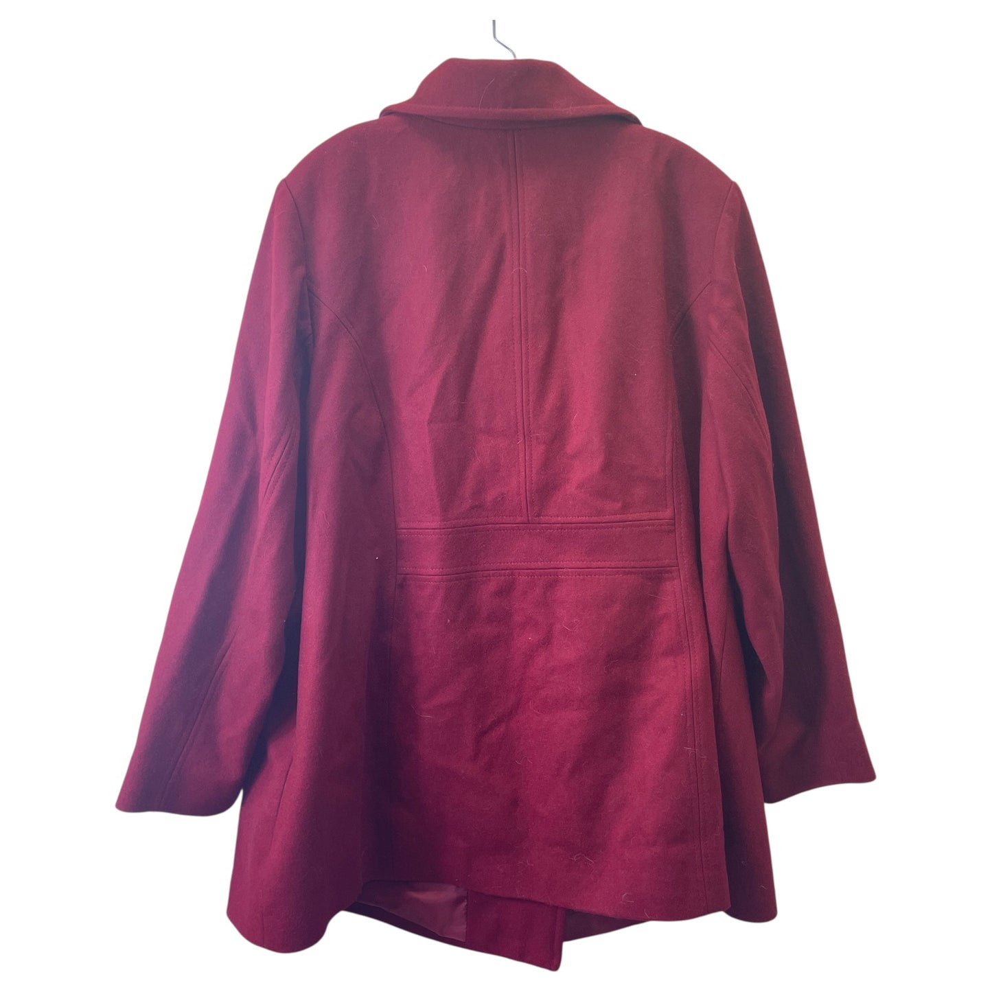 Coat Peacoat By London Fog In Maroon, Size:3X
