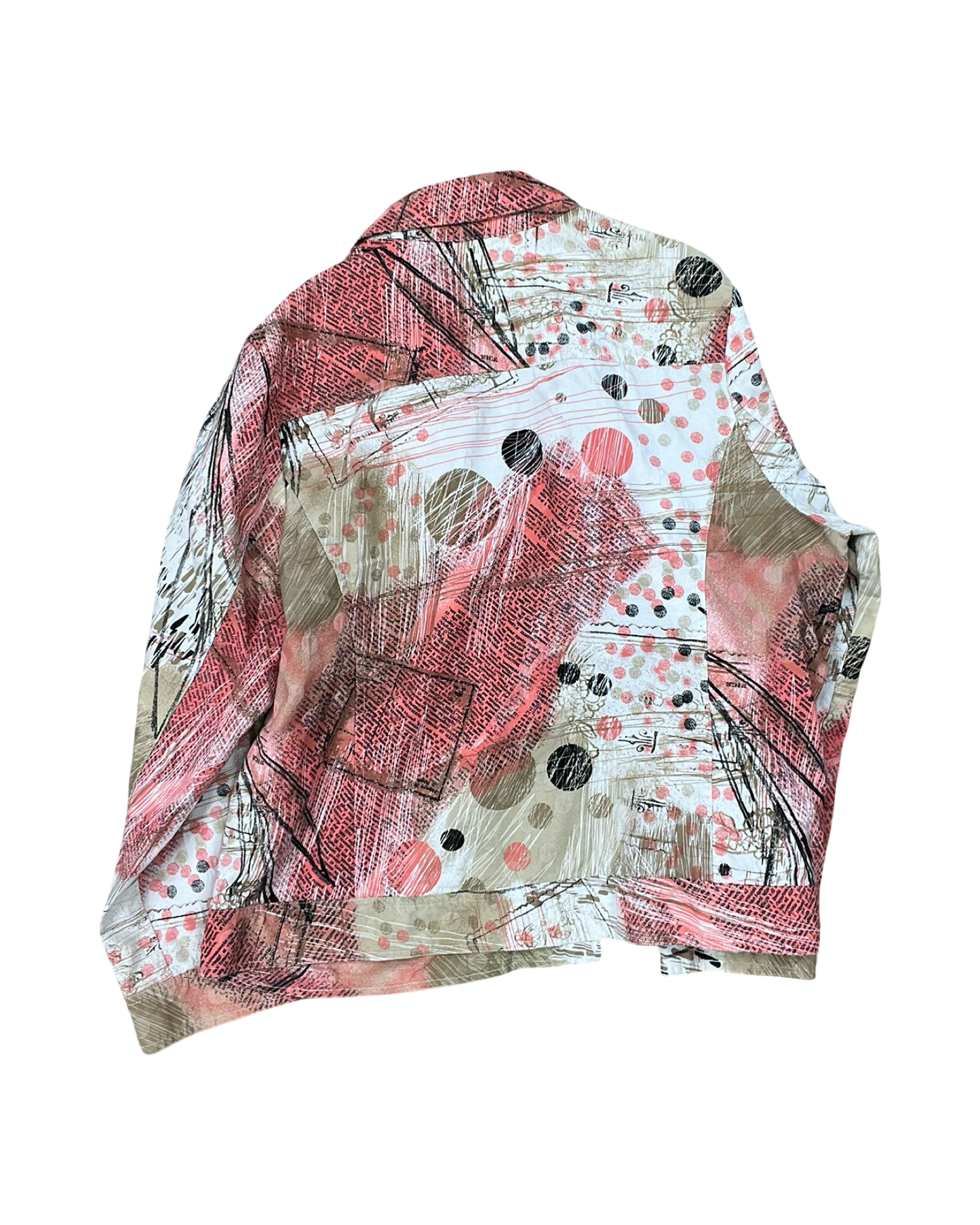 Jacket Other By Cj Banks In Cream & Pink, Size:1X